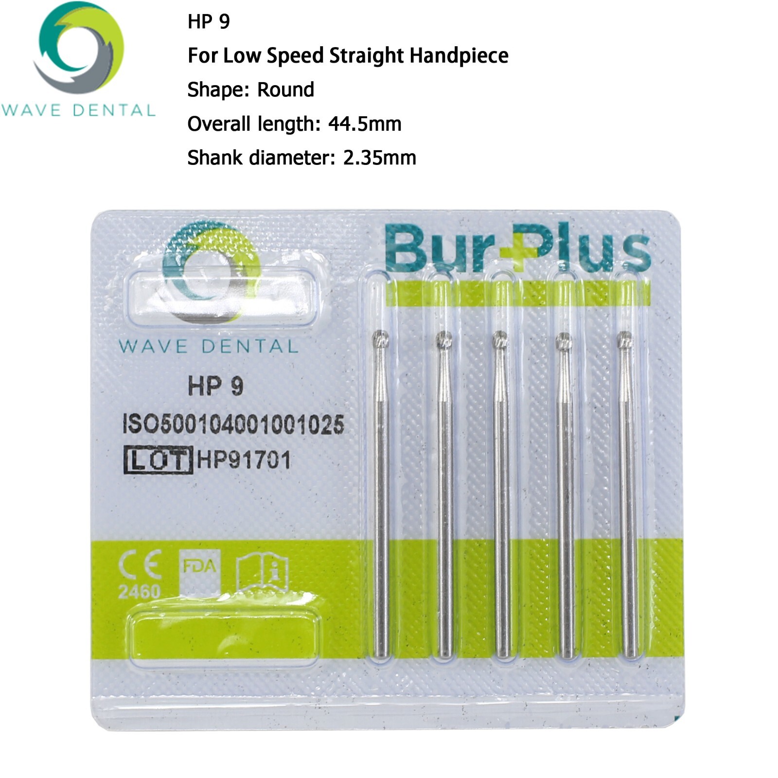 Wave Dental Carbide Burs HP 2 8 557 703L Round For Slow Speed Straight Handpiece
