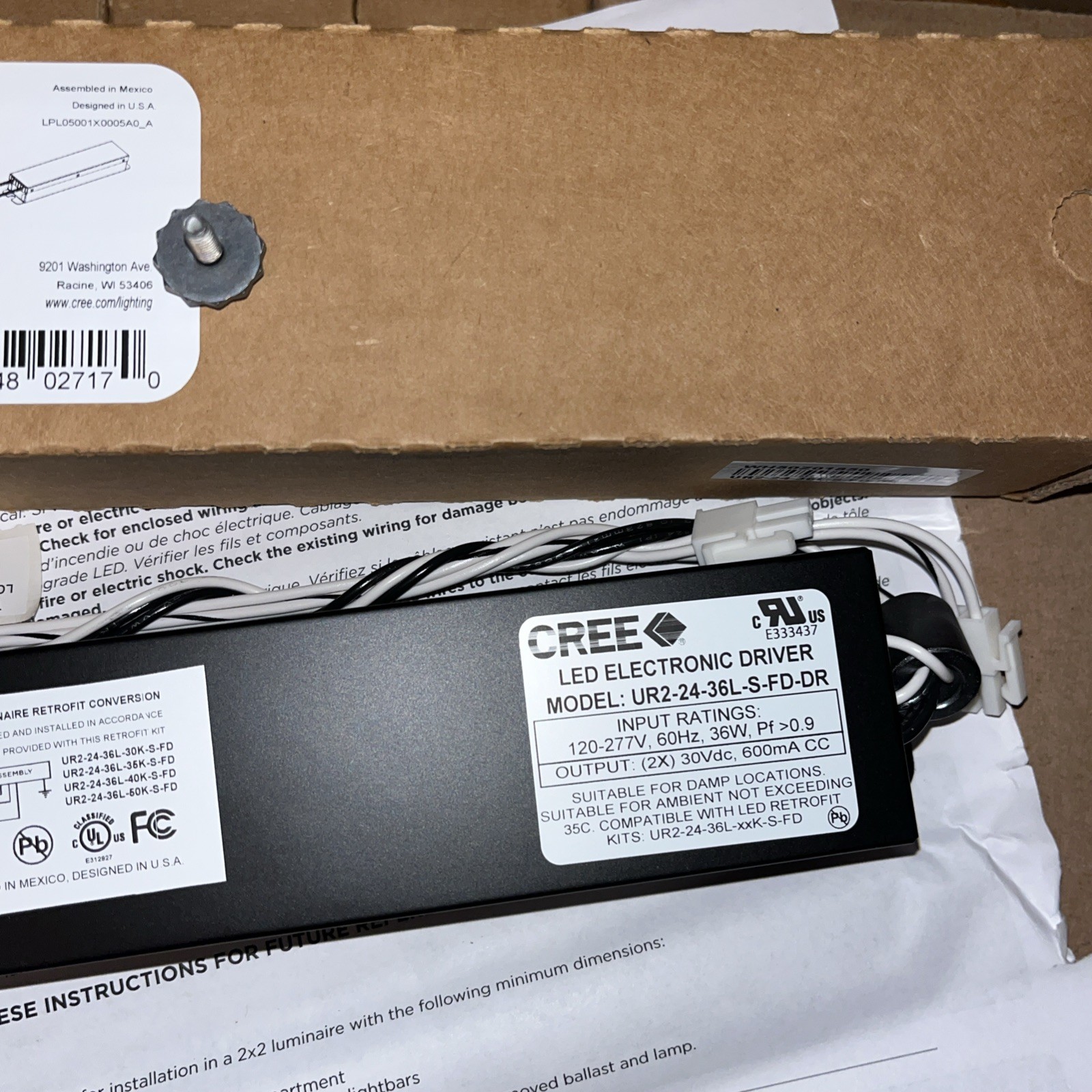 Lot of 10 – CREE UR2-24-36L-S-FD-DR Led 2 Foot 2 Lightbar Driver