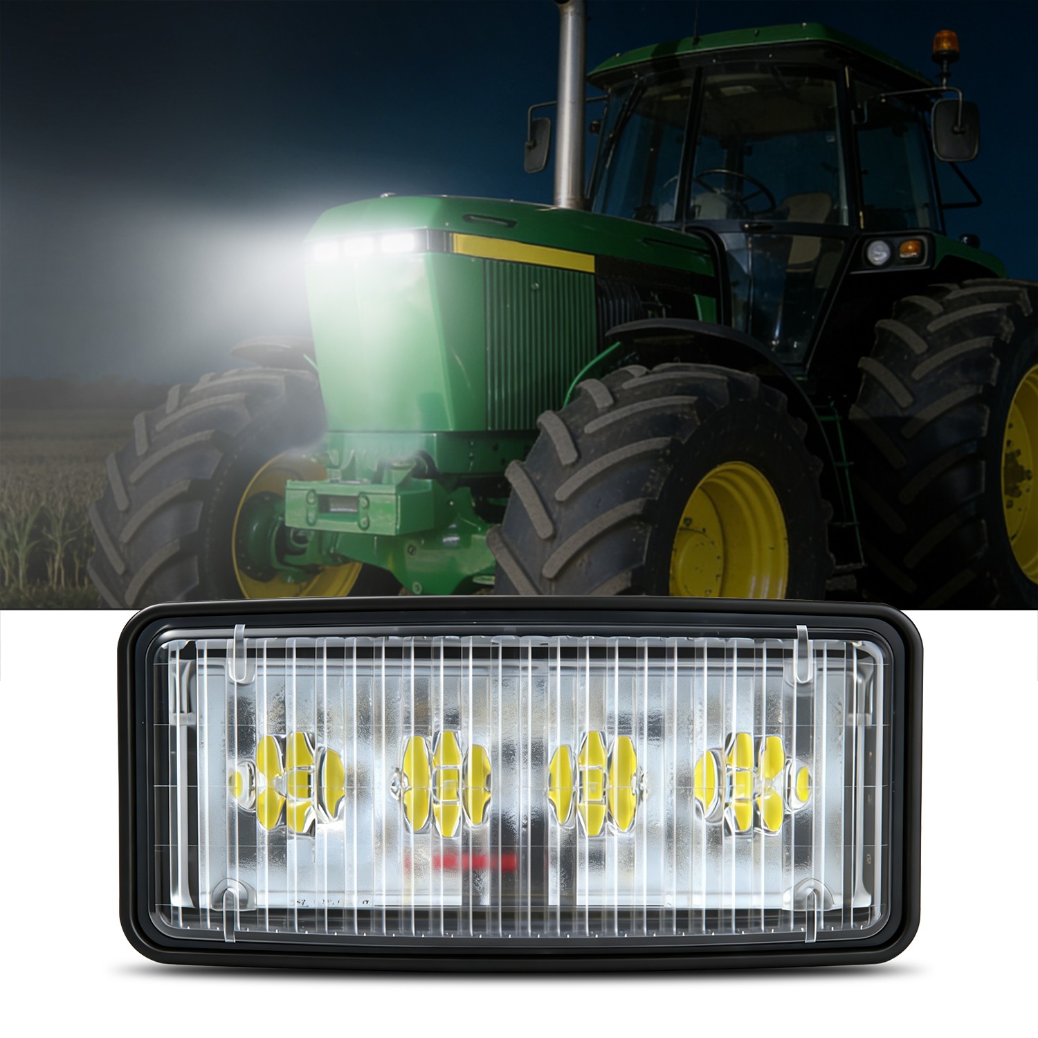 4X LED Upper Cab Lights for Deere 8310T,8410T,7510,7610,6210,6310,6300,6400
