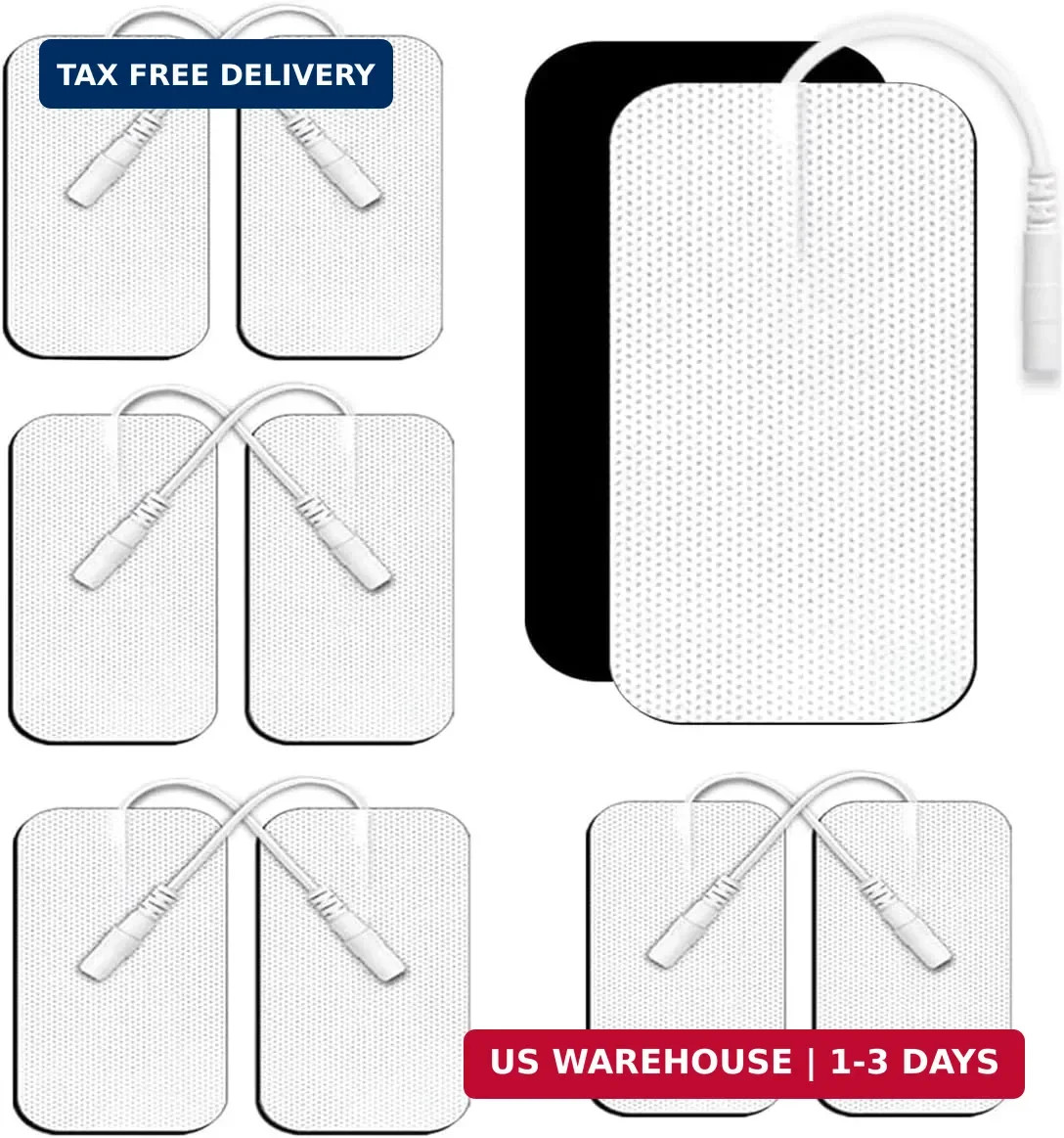 TENS Unit Electrode Pads, 10PCS 2″x 3.5″ Large TENS Self-Adhesive Electrodes Pad