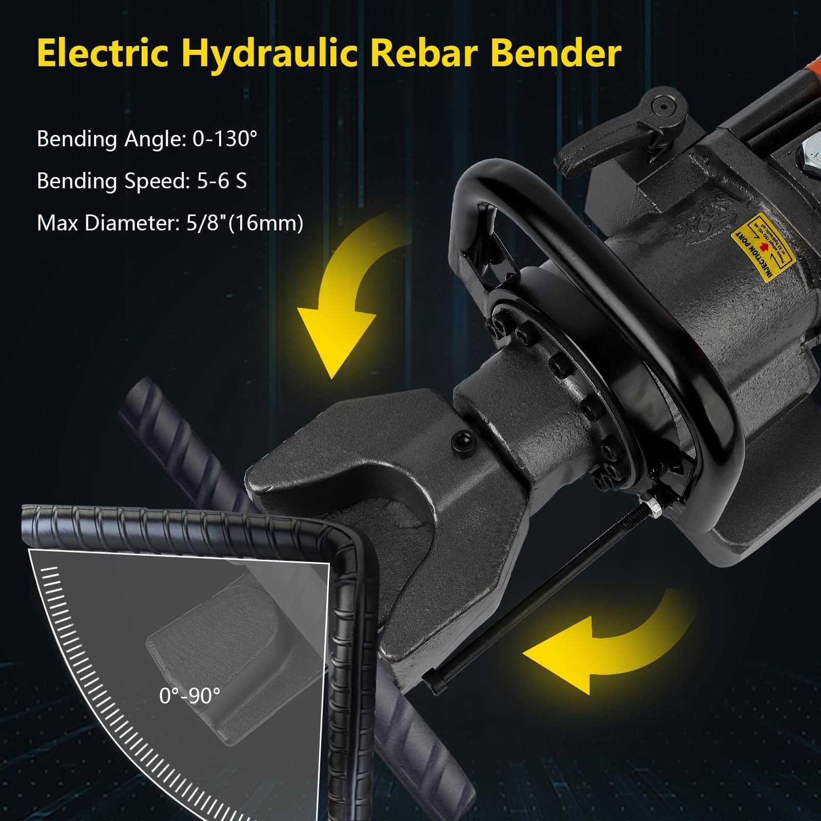 900W Electric Hydraulic Rebar Bender, in #5 16 mm Rebar Bender Tool Hand 5/8