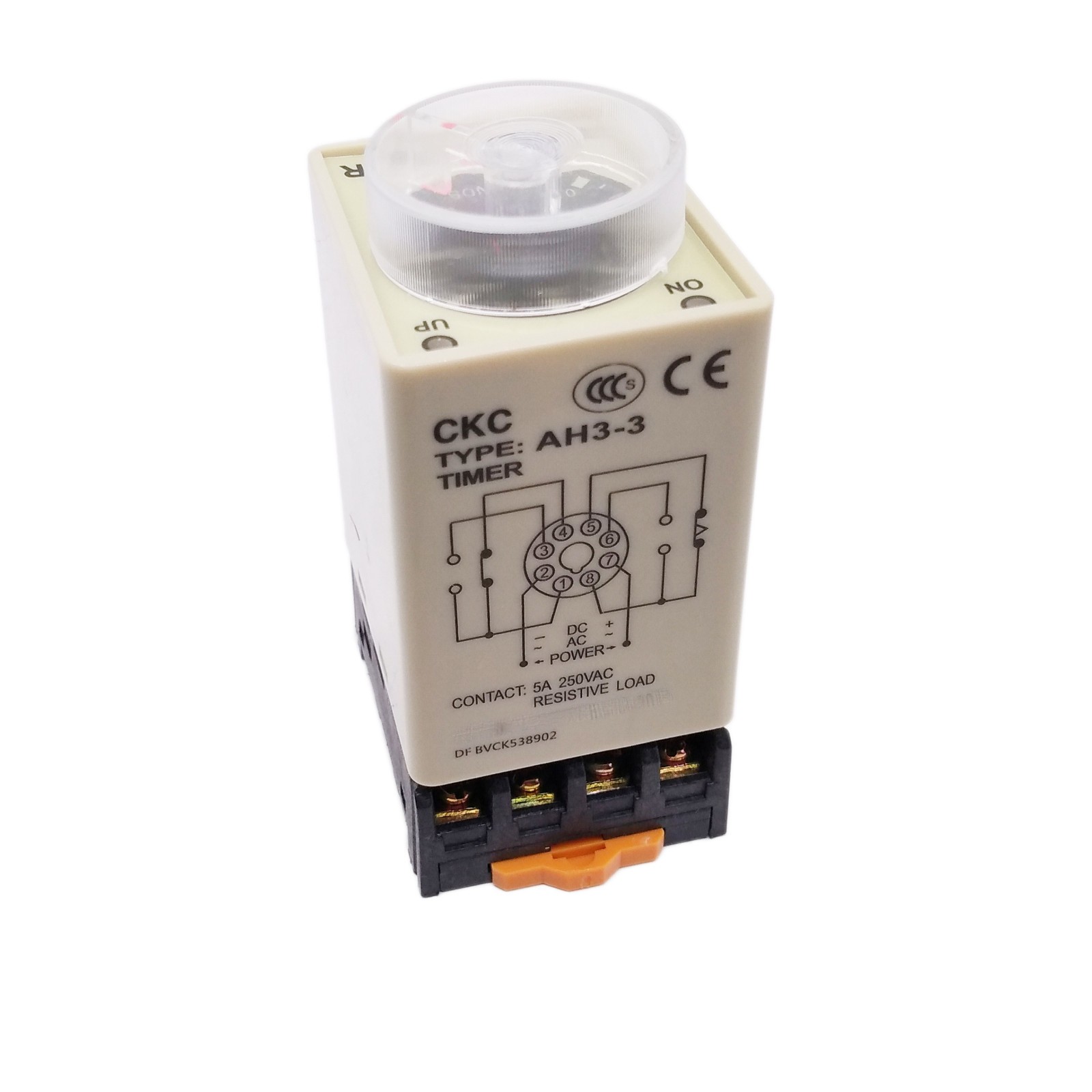 US Stock AH3-3 0-60 Second 8 Pin Housing Delay Timer Time Relay 110VAC + Base