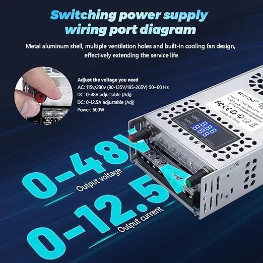 48V Adjustable dc Power Supply 600W,Switching Power Supply AC 110V/220V to DC 0-