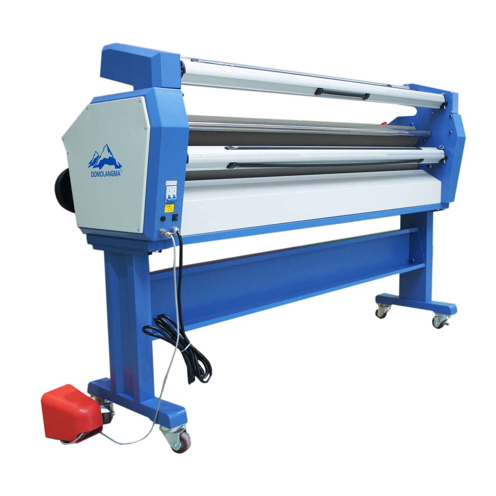 US Stock QOMOLANGMA 110V 55In/63In Wide Roll Cold Laminator Laminating Machine