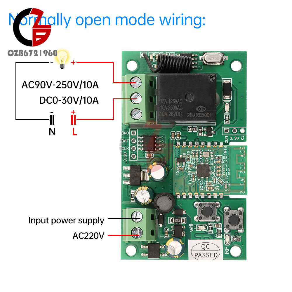AC/DC7-32V/AC220V 1-CH Pro Self-Locking APP Smart WIFI Bluetooth Relay Module