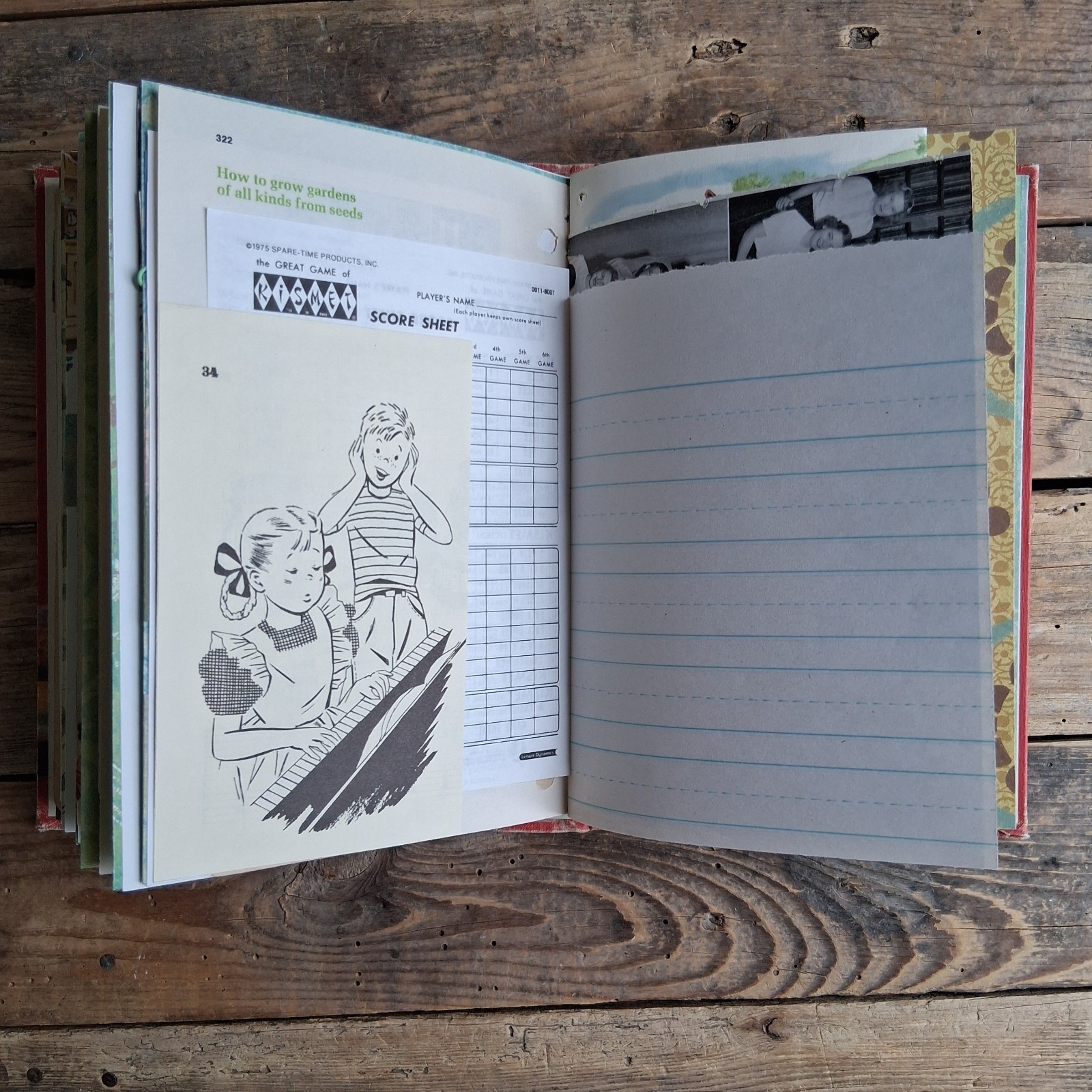 Handmade Junk Journal Vintage Textbook Cover Roads To Everywhere Blank Diary
