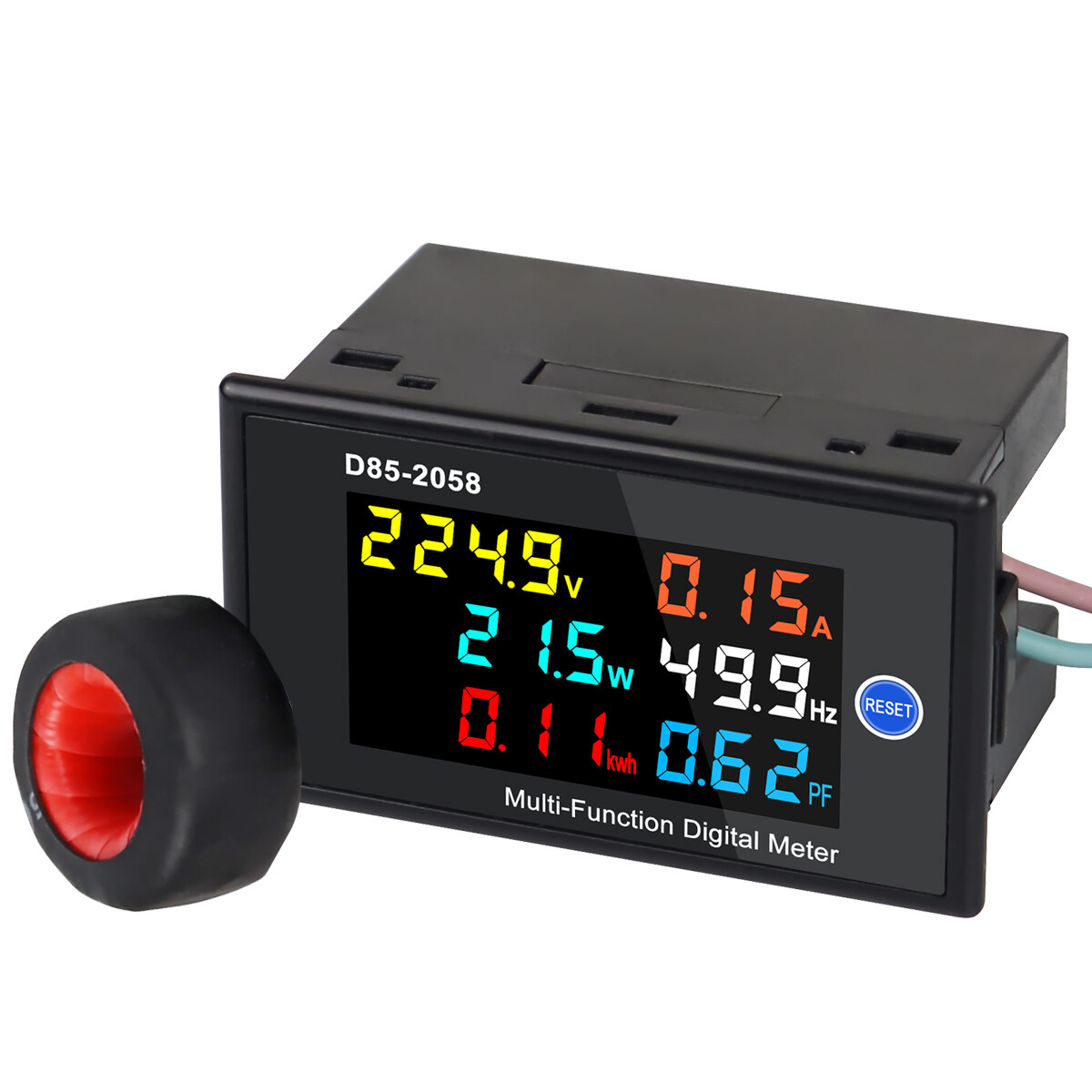 Digital LCD AC Panel Meter Voltage Amps Frequency Energy Power 40-300V 0-100A