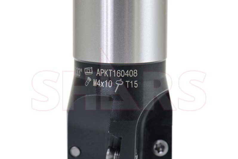 1-1/2 x 1-1/4″ 90° 4FL Indexable End Mill + 4 PCS APKT 1604 Inserts XS[