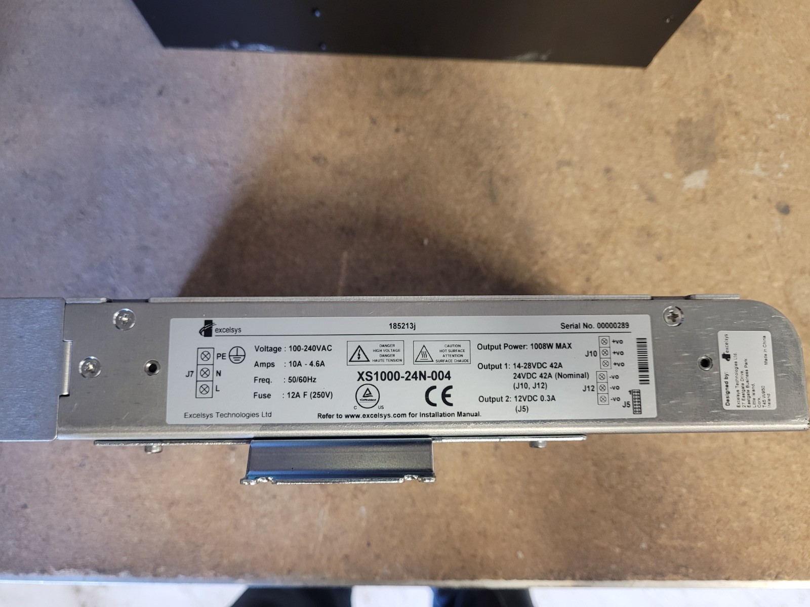 EXCELSYS XS1000-24N-004 AC/DC CONVERTER 24V 42Amps & 12V .3A 1008W