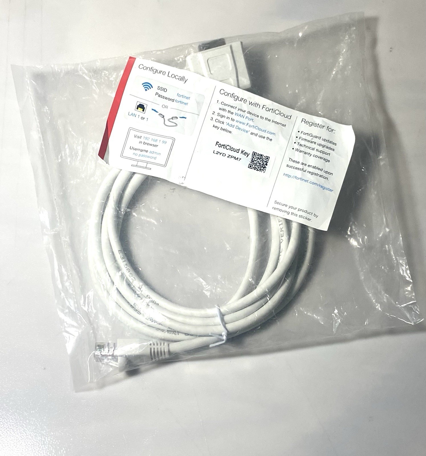 E315882 CAT5.E Patch Cable, 24awg, Forti gate Console Cable 6FT, Forti net Cable
