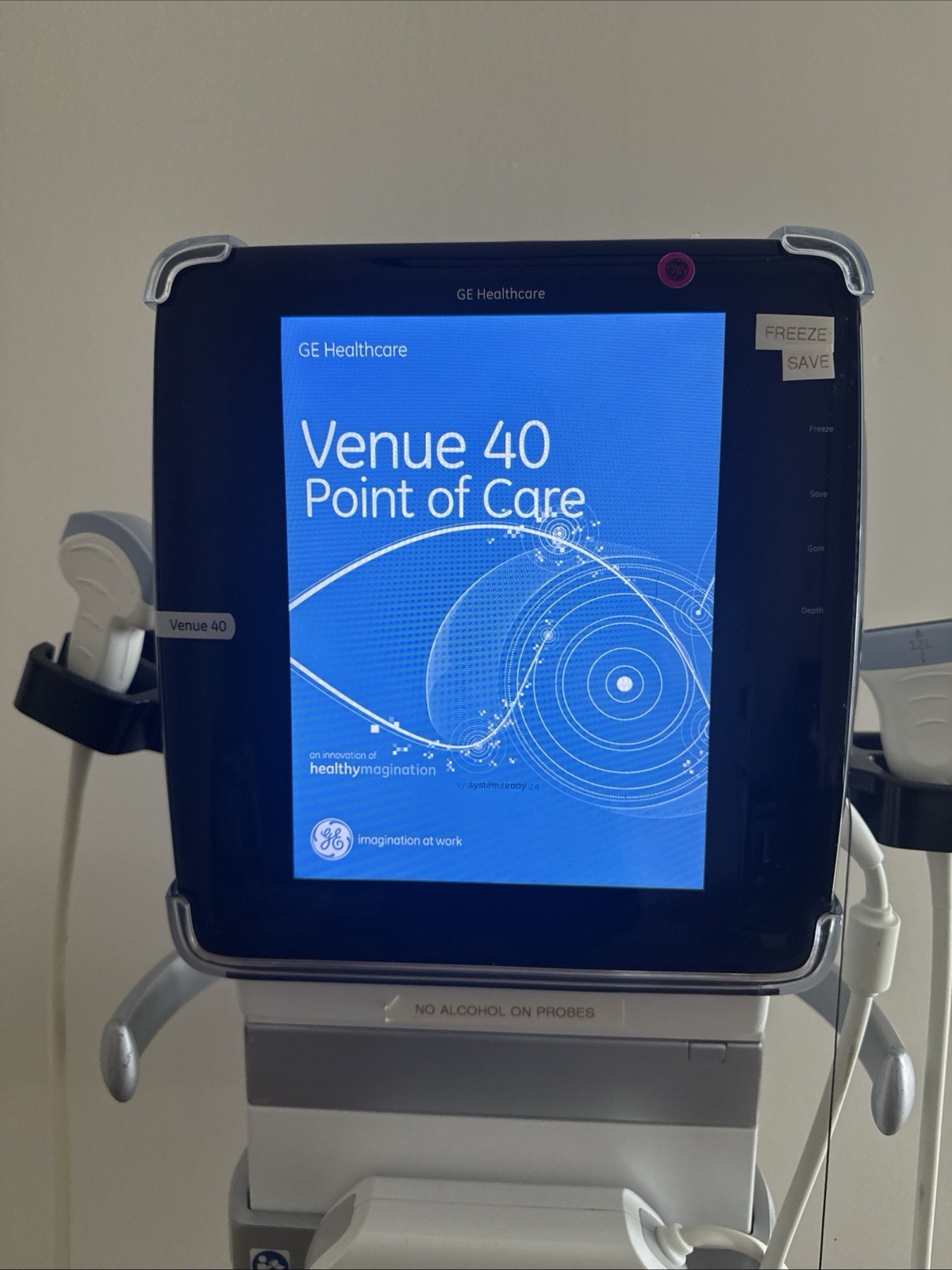 GE Venue 40 Portable Ultrasound Machine w/ 2 Probes + Docking cart 2014