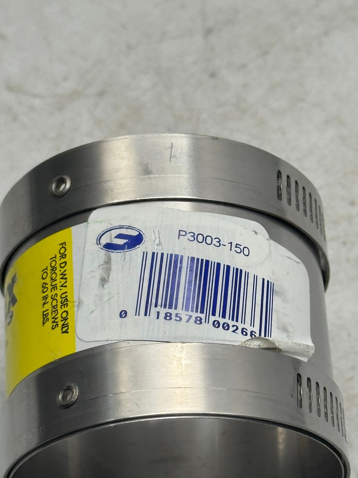 Proflex Pipe Coupling 1-1/2 Stainless Steel Clamp Coupler 3003-150 P3003-150