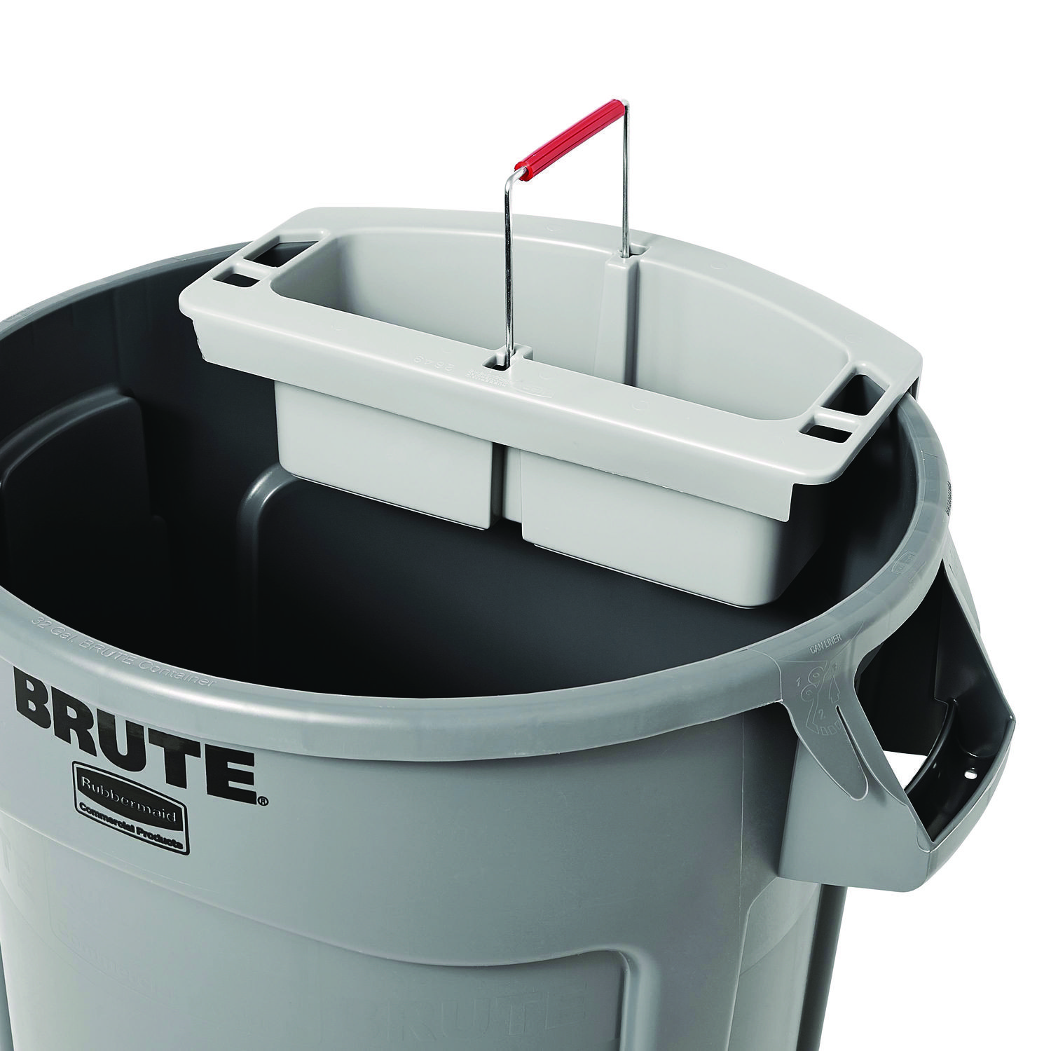 Rubbermaid® Commercial Maid Caddy, 2-Comp, 16w x 9d x 5h, Gray