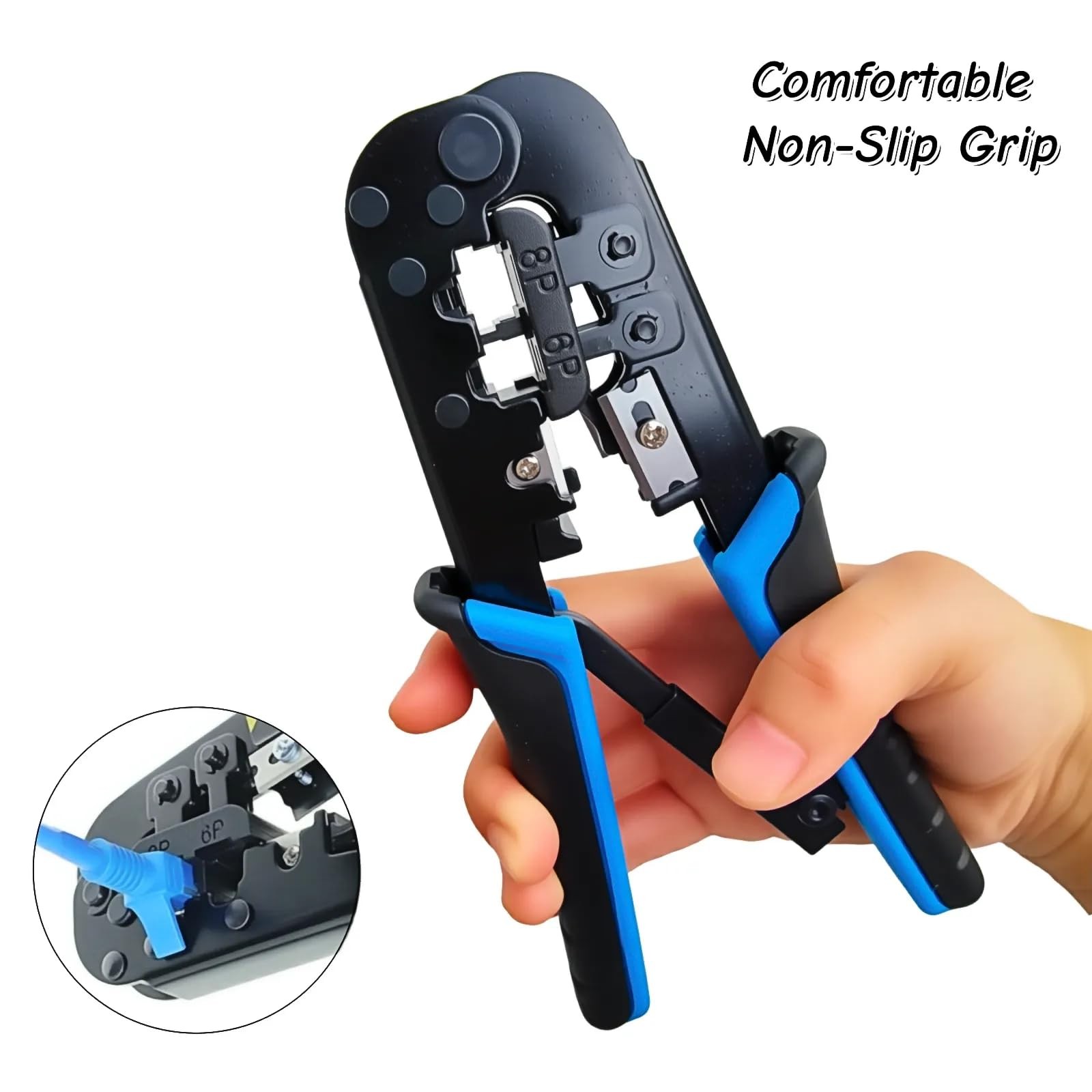 RJ45 Crimp Tool RJ45 Crimper/Wire Cutter/Wire Stripper for RJ11/ RJ12 6P 8P 4…
