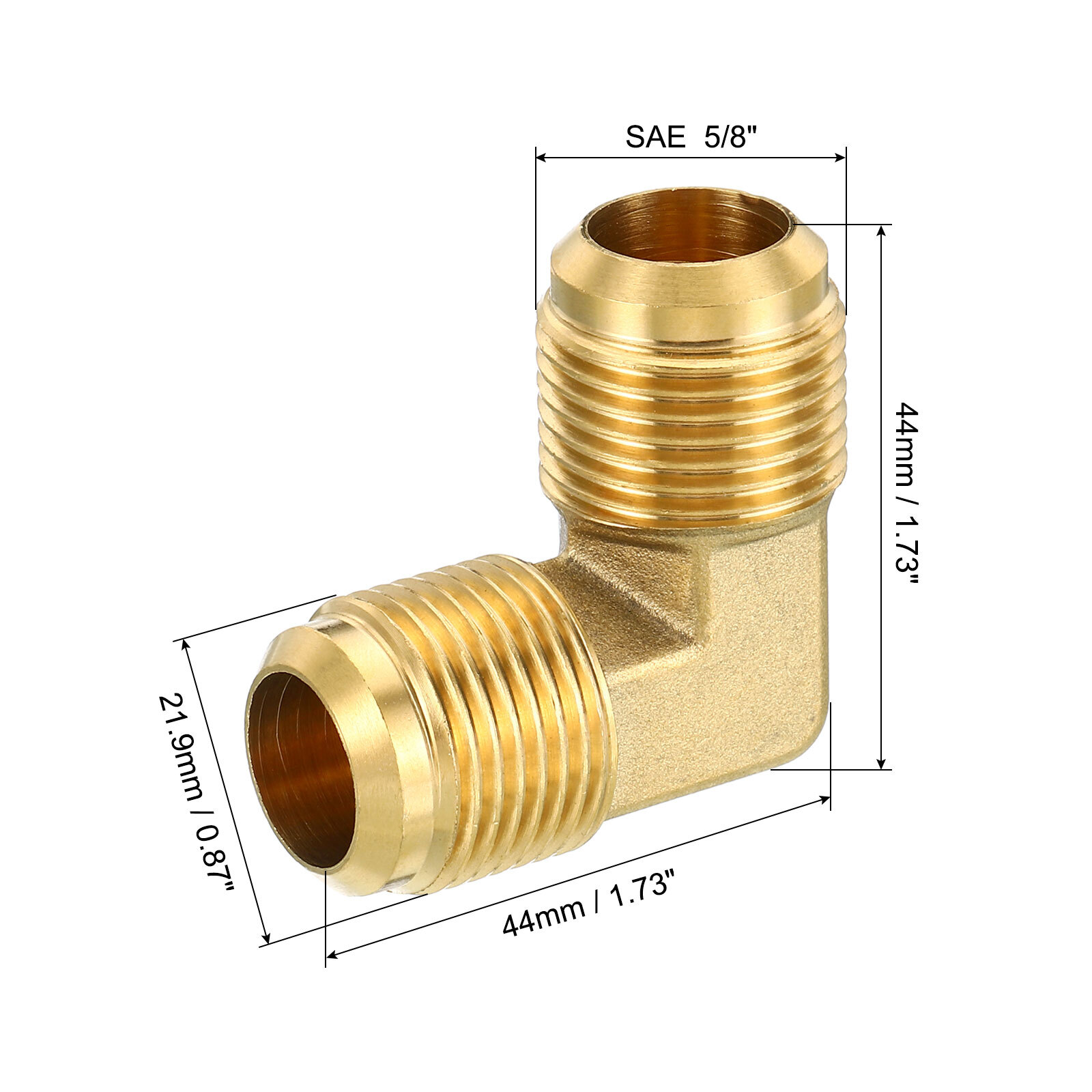 2 Pack 5/8″ x 5/8″ Brass Fitting Flare 90 Degree Elbow Tube Fitting