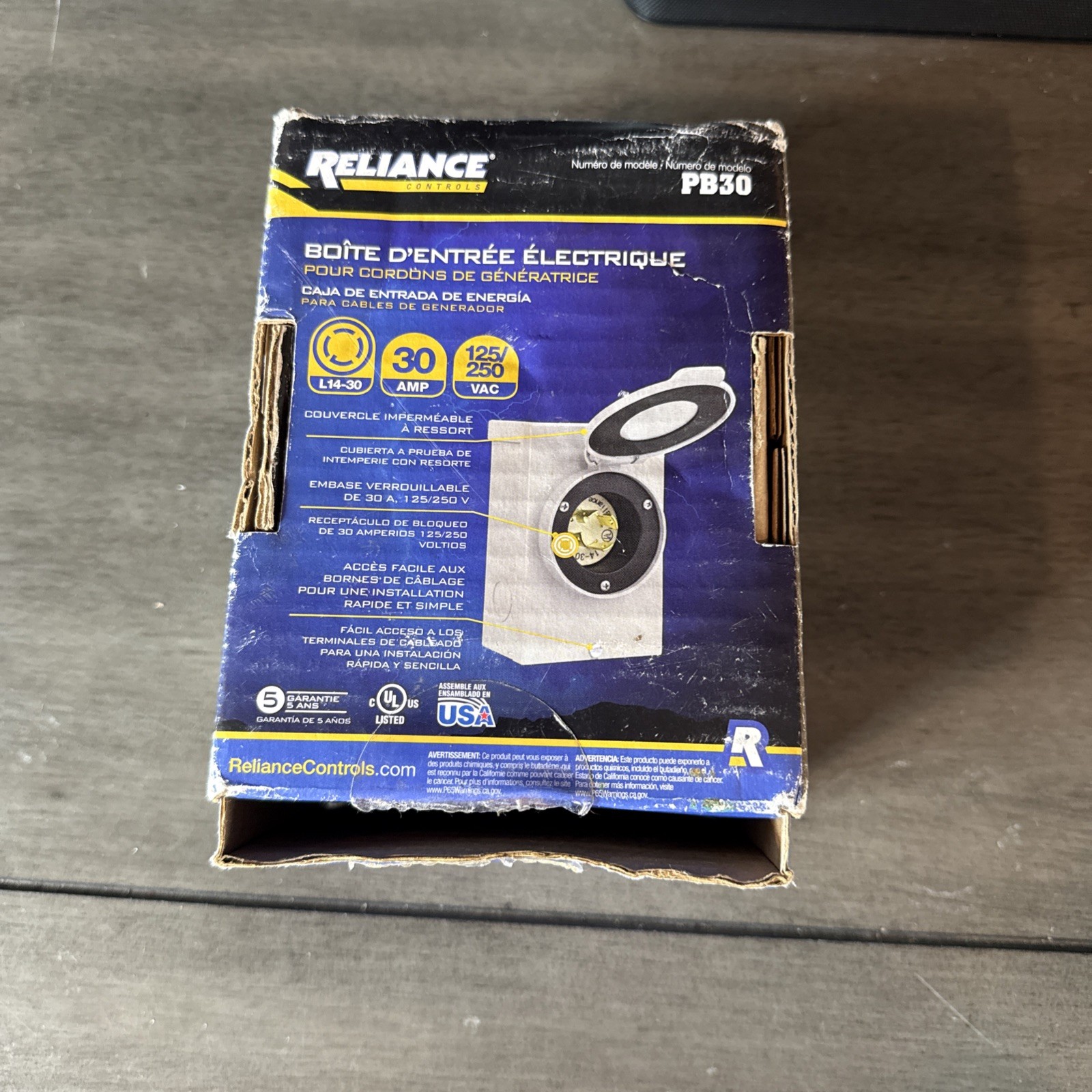 Reliance Controls Generators Up to 7,500 Running W PB30 30-Amp NEMA 3R Power