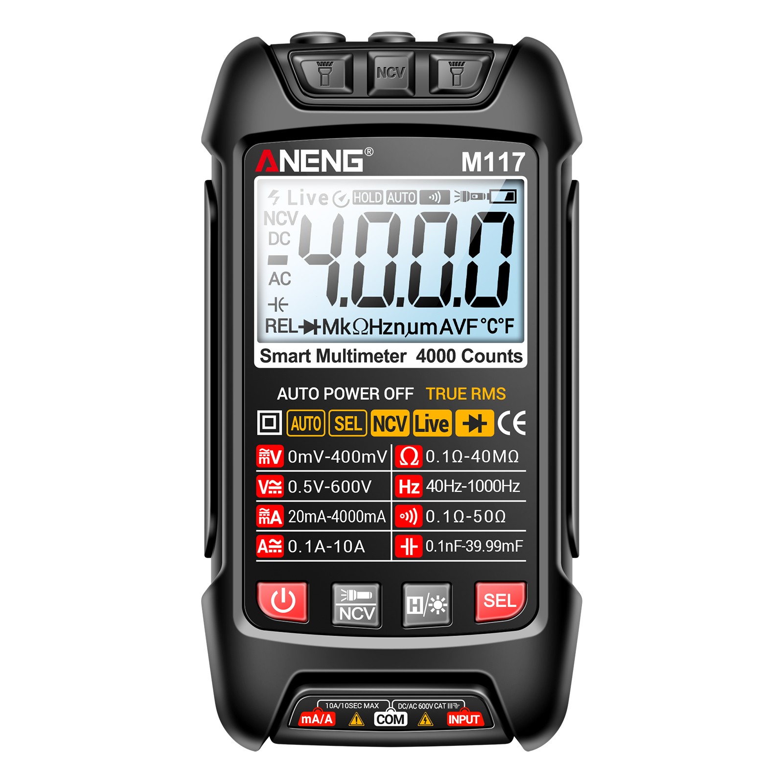 M117 Multimeter Smart Digital 4000 Counts AC/DC Voltage Current CKPM