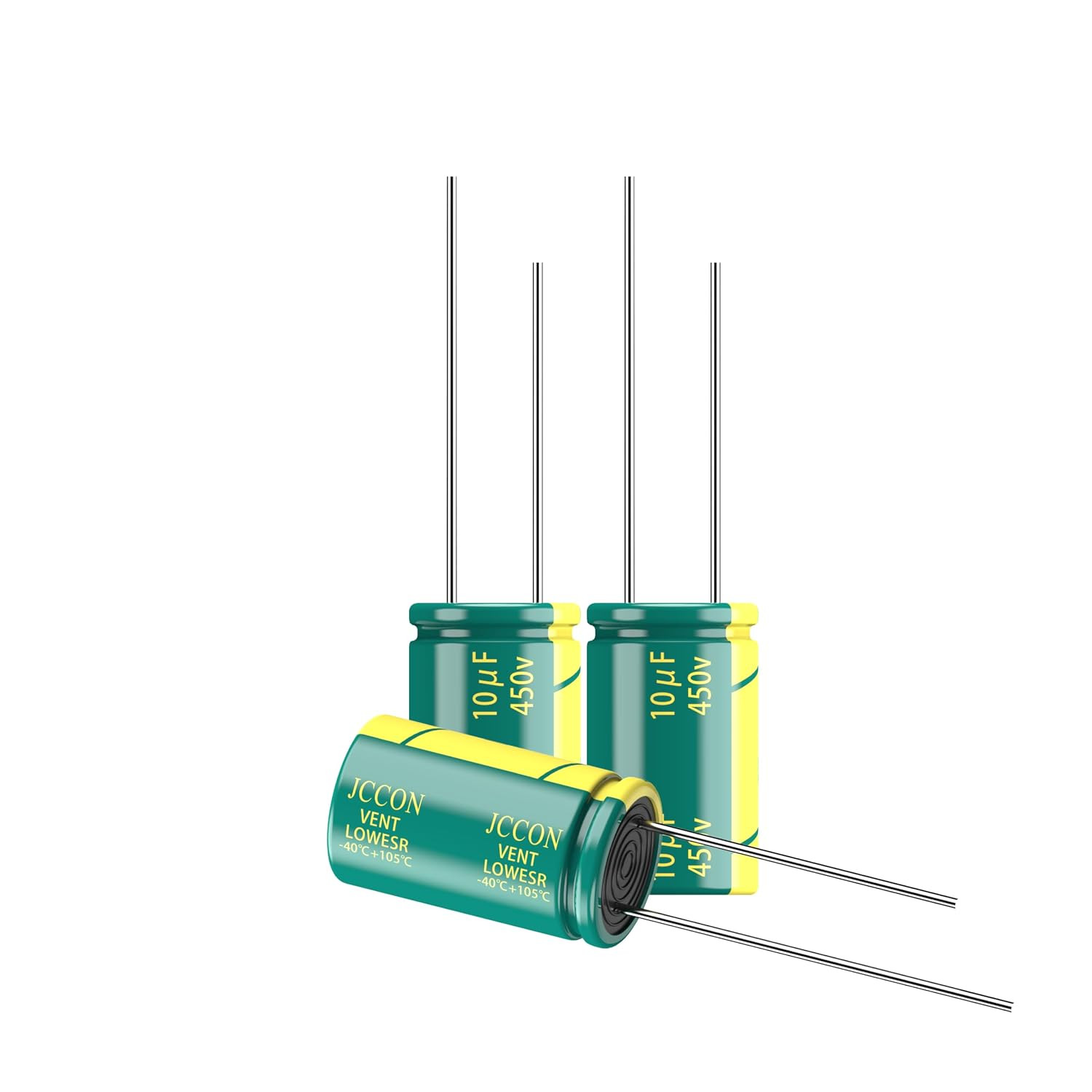 10-Pack 450V 10Uf Low ESR Electrolytic Capacitors 10X17Mm , 450Volt 10MFD
