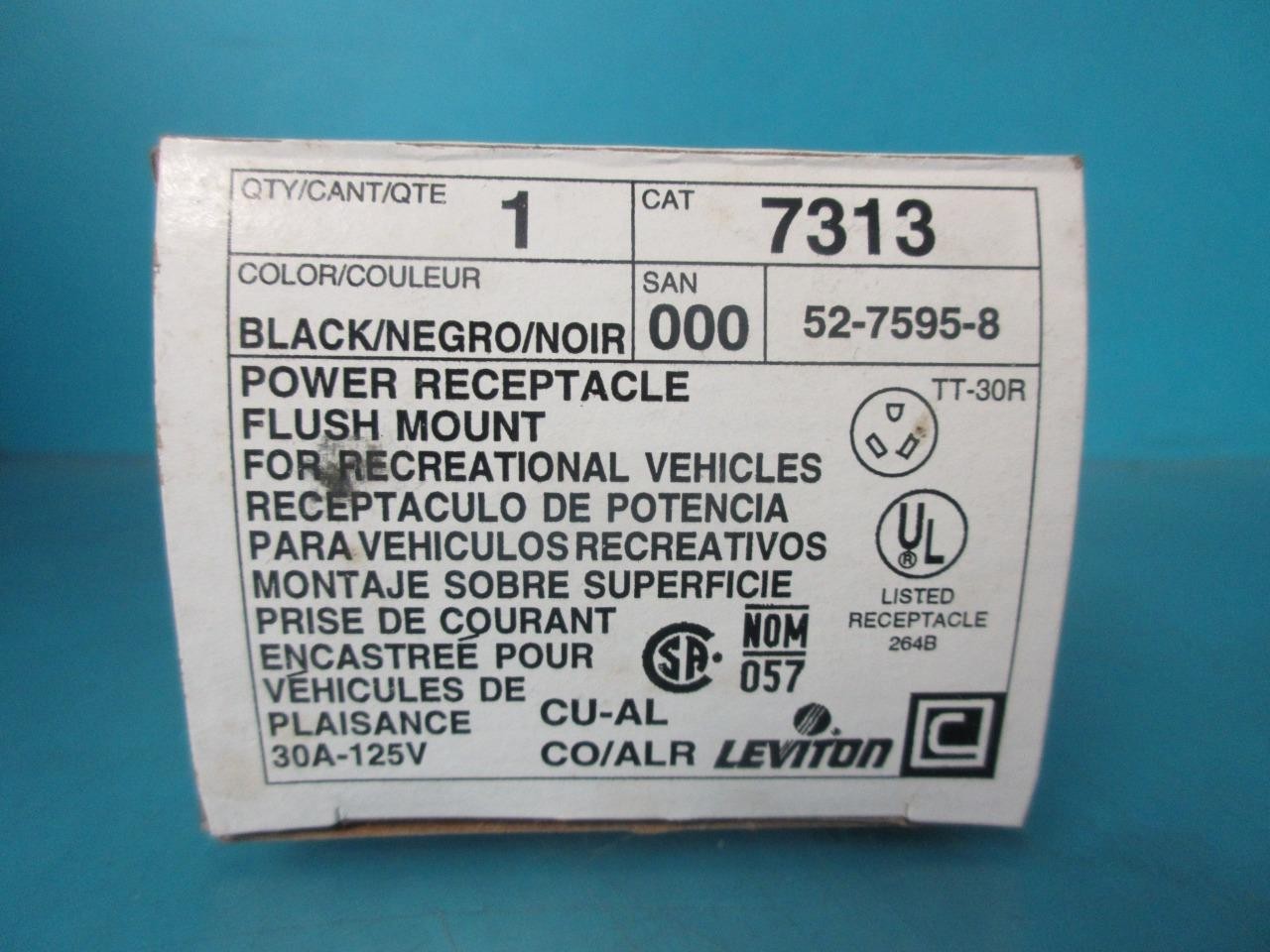 8 LEVITON 7313 FLUSH INDUSTRIAL OUTLET 2P 3W 30A 125V TT-30R POWER RECEPTACLE