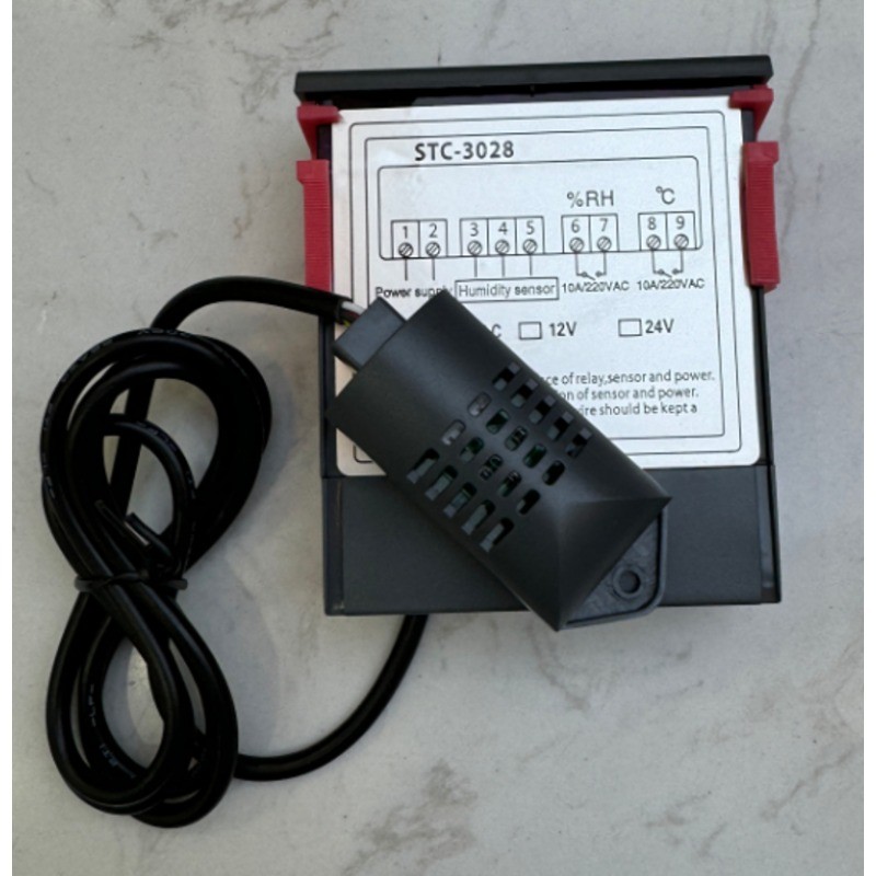 STC-3028 Dual LCD Digital Thermostat Temperature Humidity Controller AC110-220V