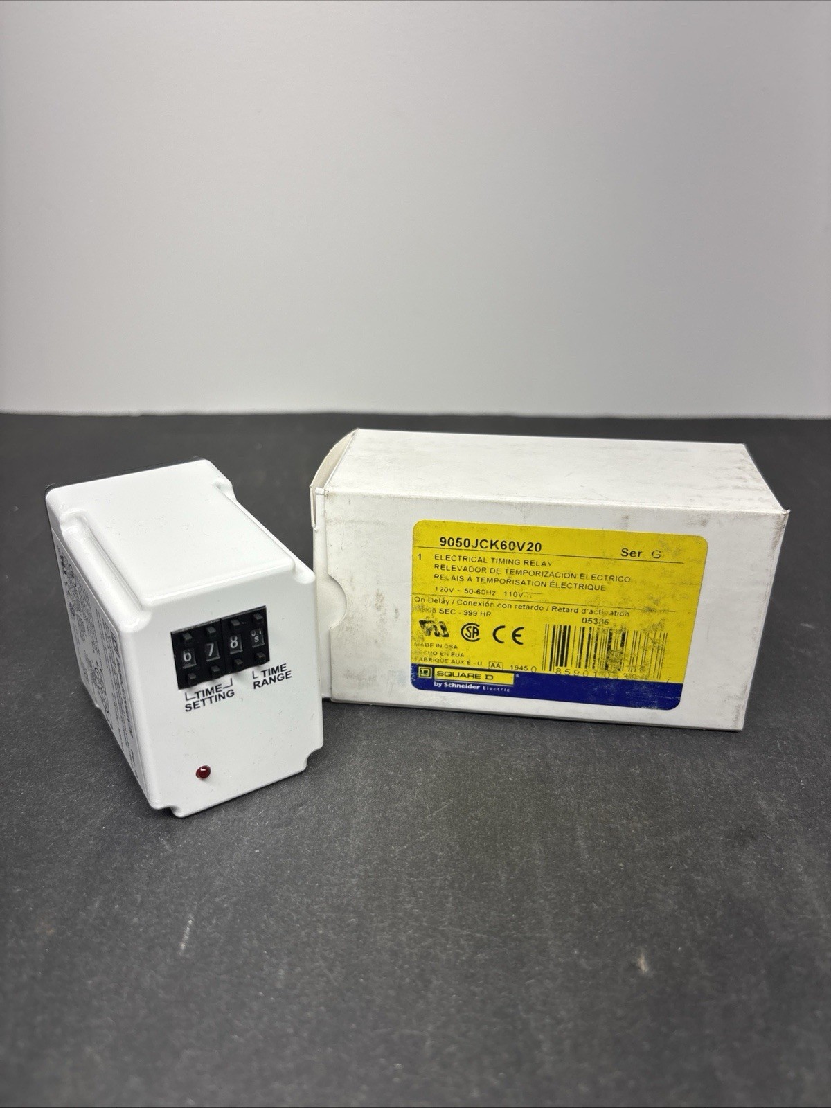 NEW SQUARE D 9050JCK60V20 SER.G TIMING RELAY