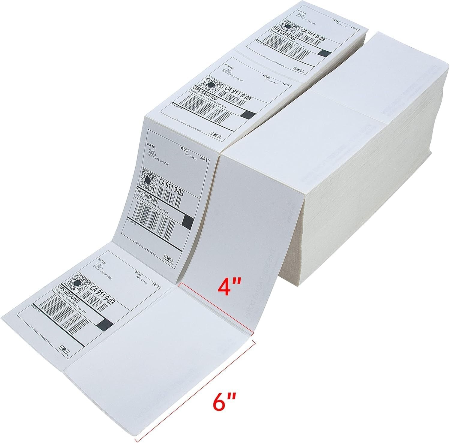 5000 10000 Fanfold 4×6 Direct Thermal Shipping Label for Zebra Elton Rollo