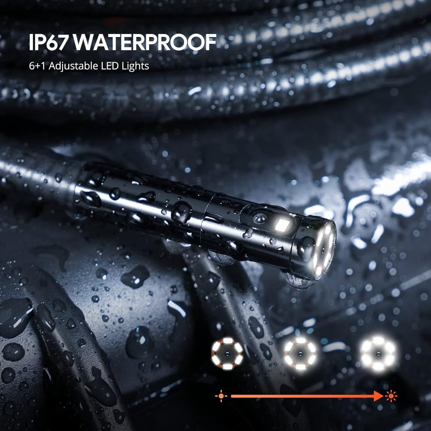 Dual Lens Industrial Endoscope, 1080P Digital Borescope Inspection Came