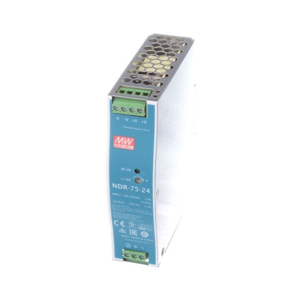 Mean Well NDR-75-24 AC/DC Power Supply – 1 Output – 24V@3.2A – 76.8W.