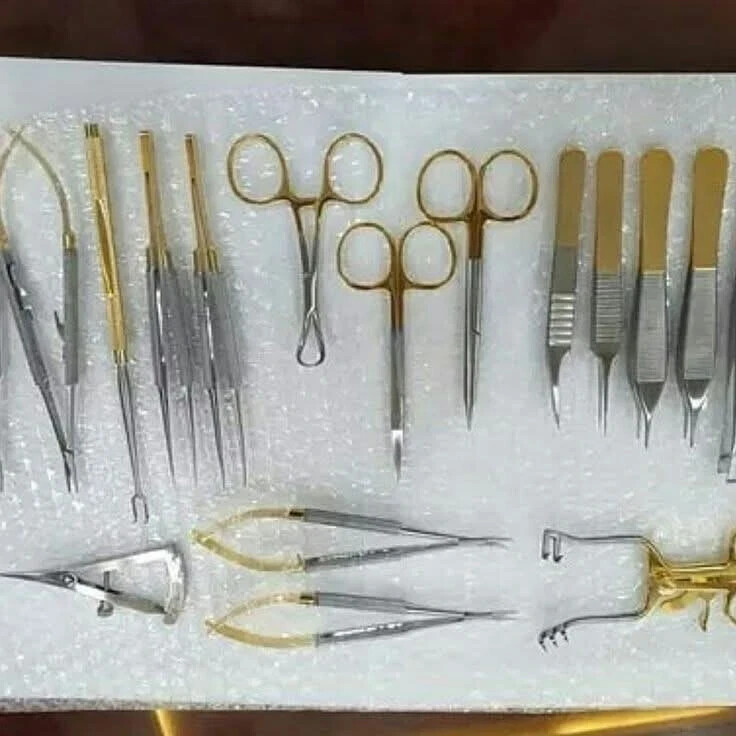 Micro Surgery Instruments 15 pcs Gold Stainless Steel offer