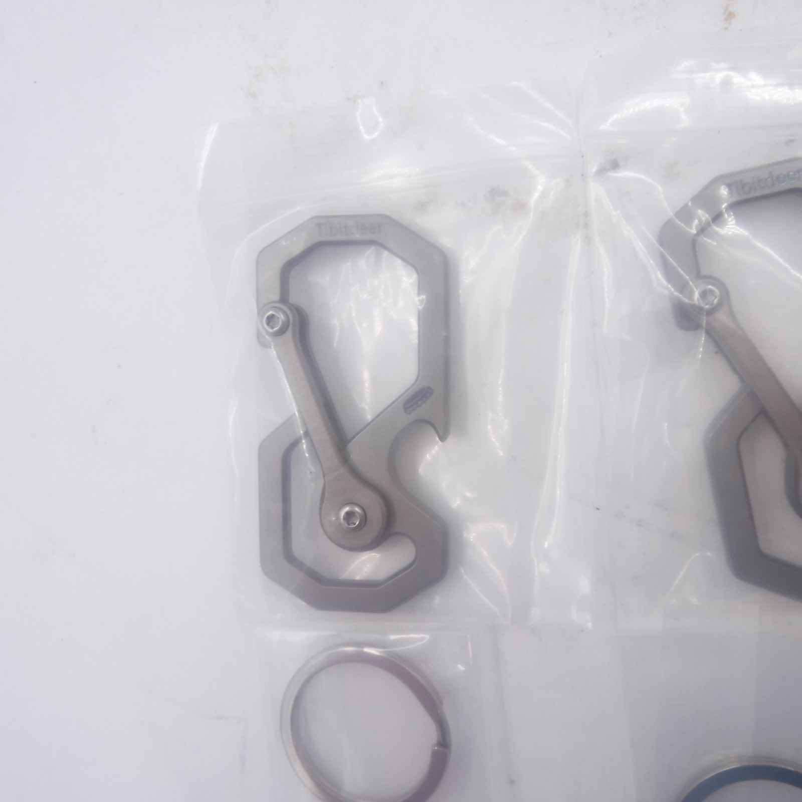 2 Pack Tibitdeer Titanium Multifunctional Keychain Bottle Opener Carabiner