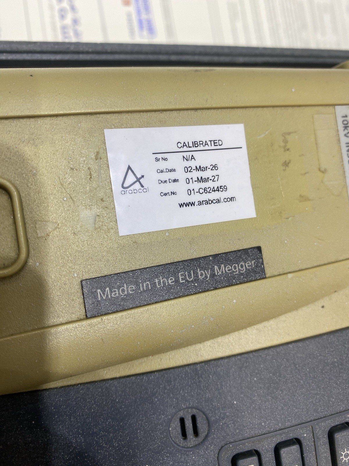 Megger MIT1020/2 10KV Insulation Tester (Calibration 03-2026 To 03-2027)