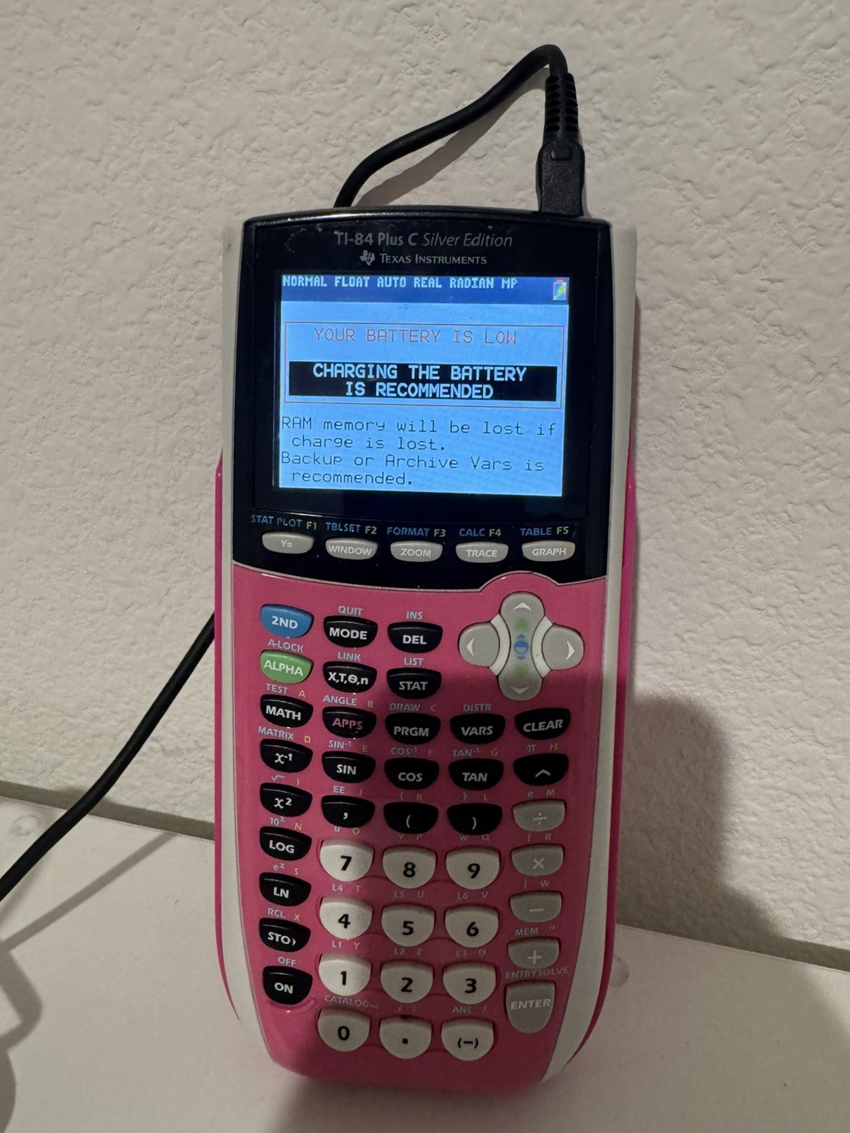 TI-84 Plus C Silver Edition (Pink)– Color Graphing Calculator (Tested & Working)