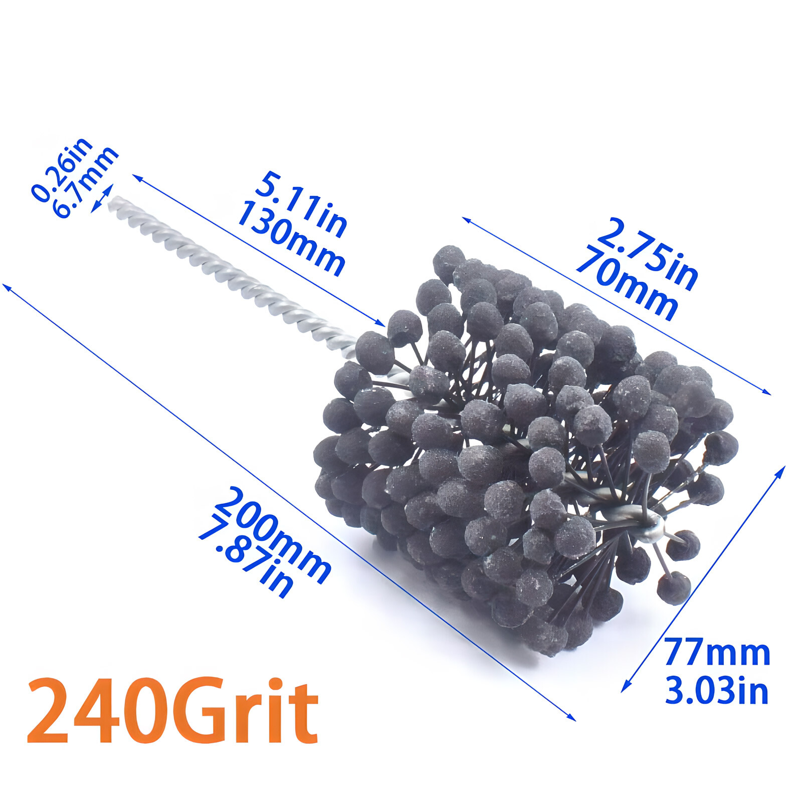 3in 77mm Engine Cylinder Flexible Hone Brush Bore Ball Polishing Tool 240 Grit