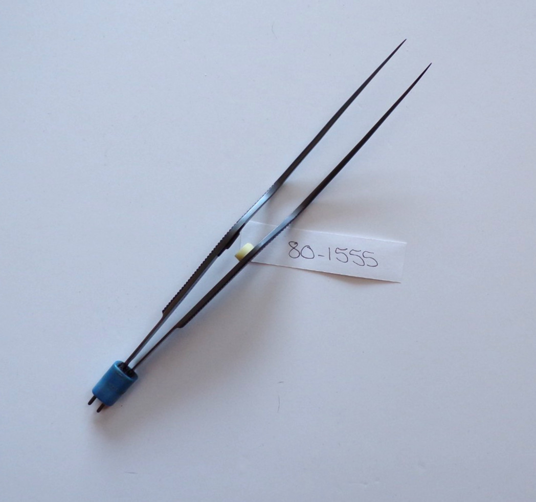 Codman 80-1555 Malis Bipolar Bayonet Forceps, Angled Down, Titanium