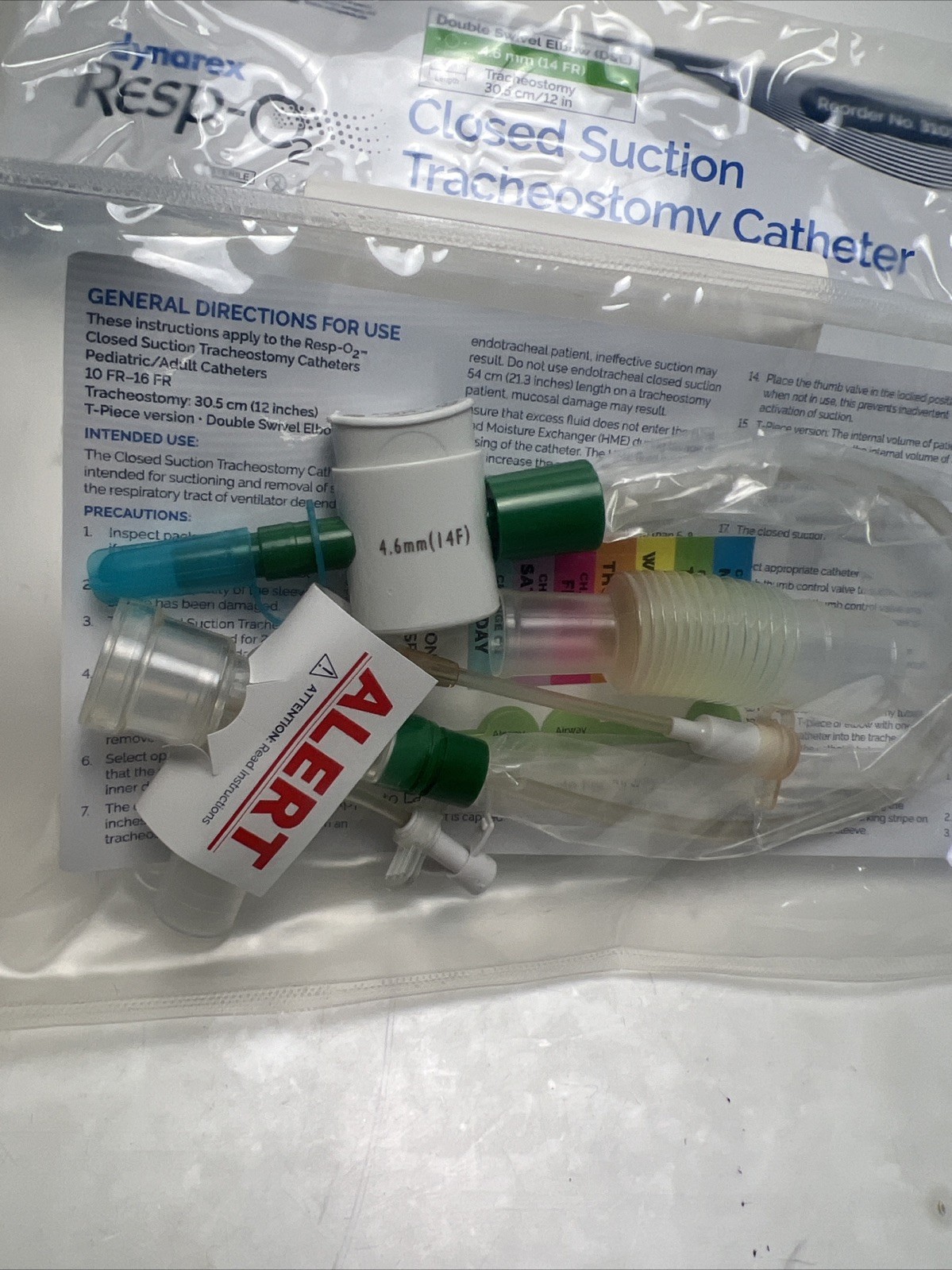 2 Pack Dynarex Resp-02 Closed Suction Tracheostomy Catheter 14 FR No.31012