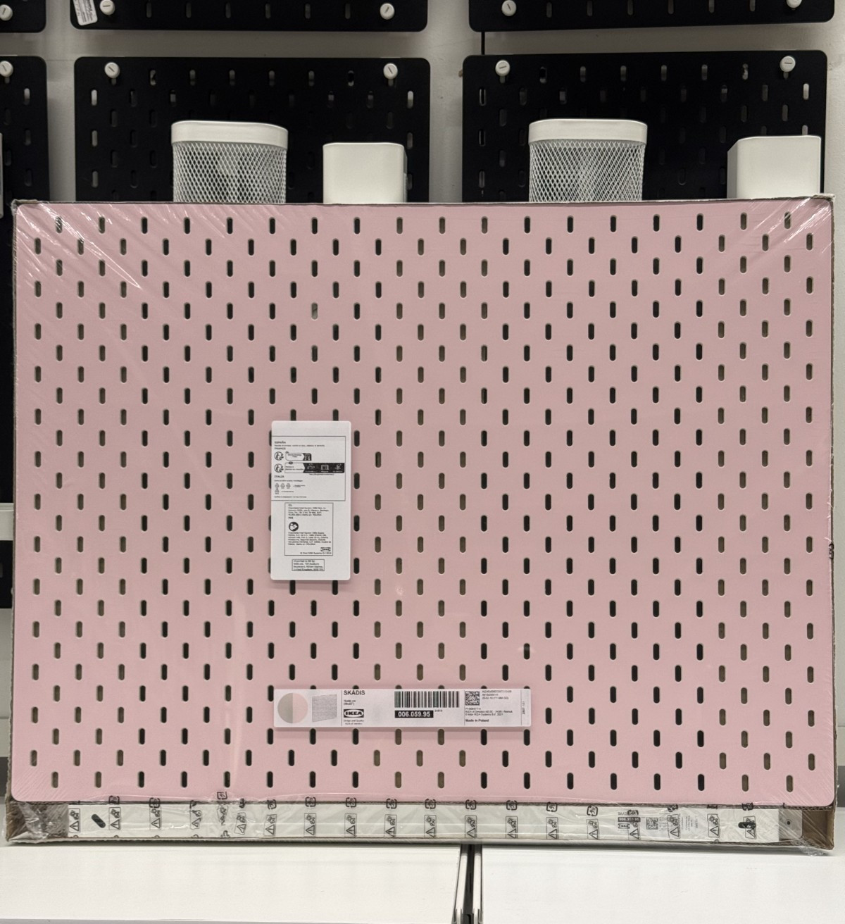 IKEA SKÅDIS Pegboard 30×22″ Beige Pink Wall Organizer Desk 006.059.95-NEW