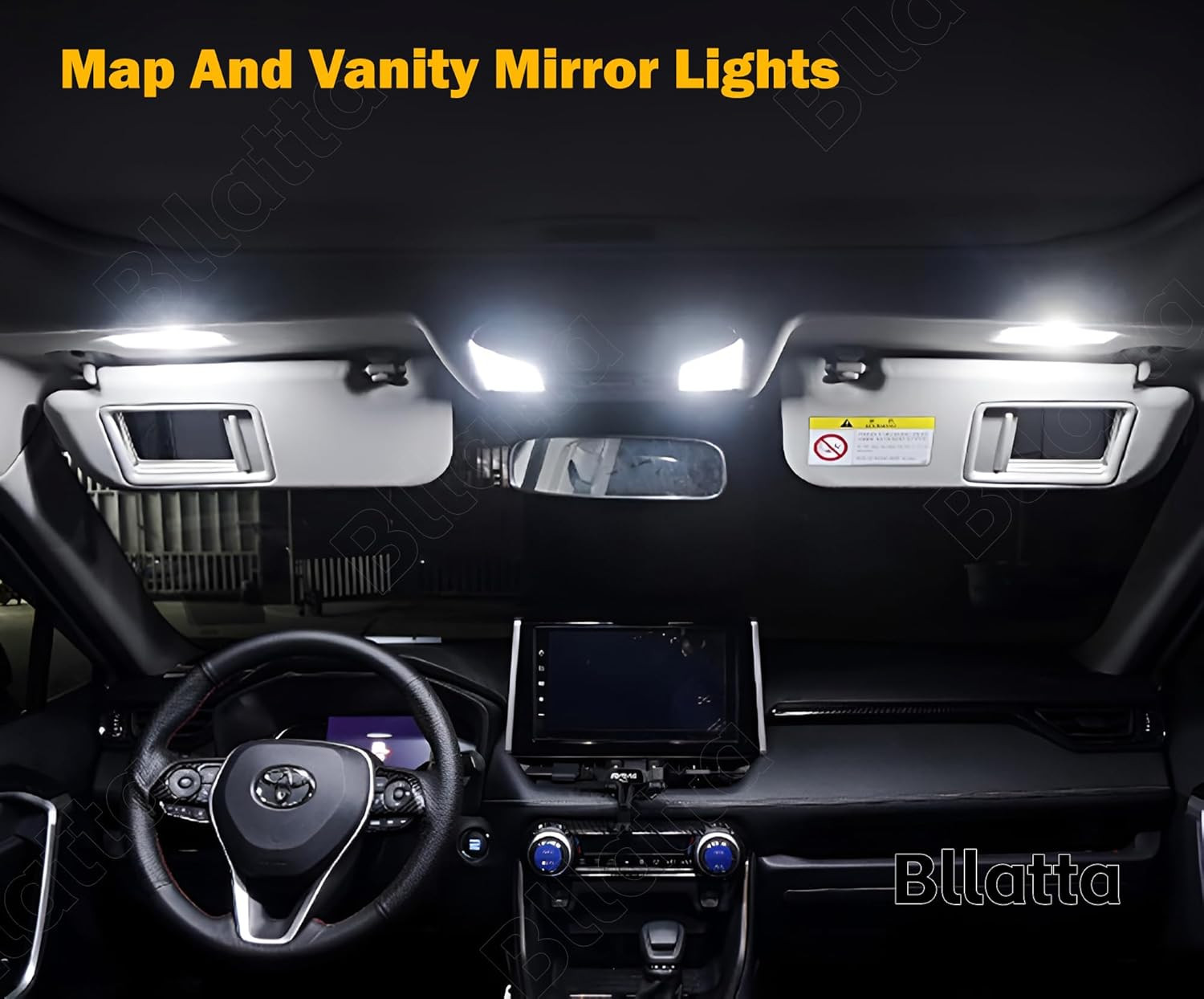 8Pcs 6000K LED Interior Light Kit for Toyota RAV4 2016-2024 + Tools