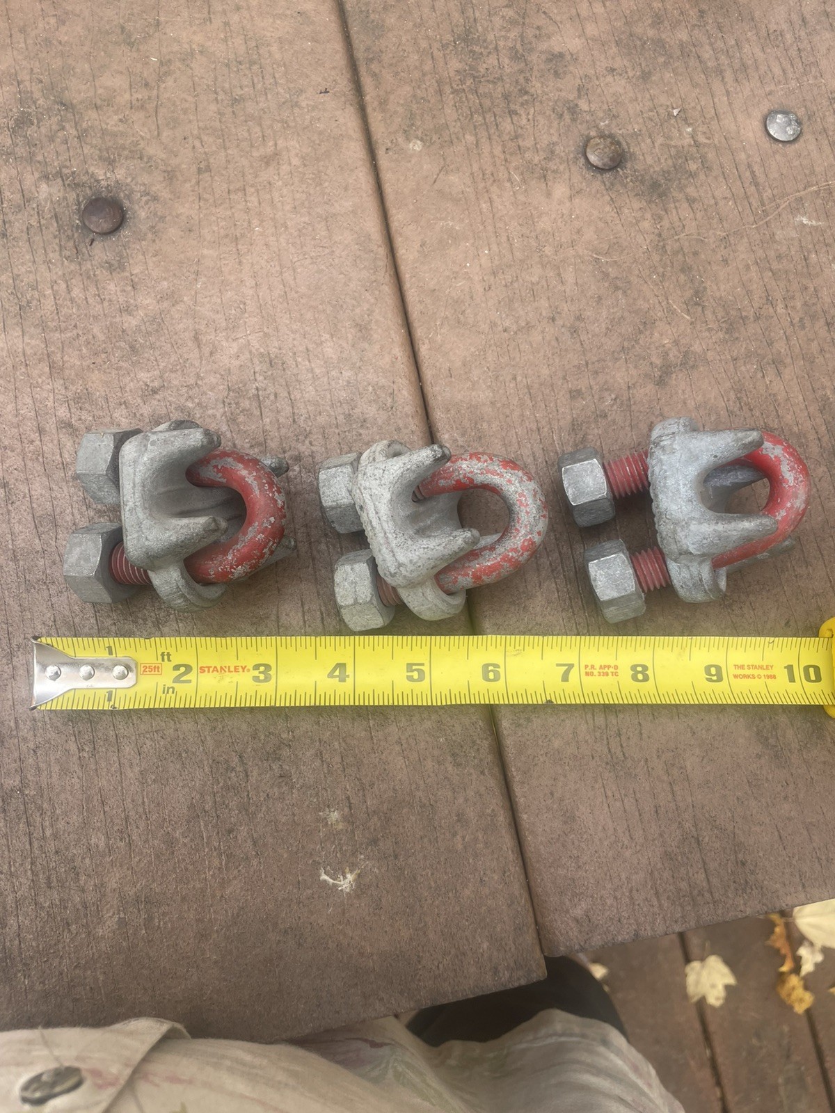 3 pcs: Crosby 5/8” Wire Rope Cable Clamp / U-Bolt. G-450 Red 5/8 Inch. NOS