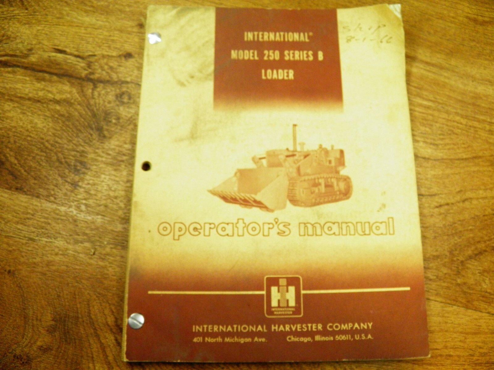 INTERNATIONAL 250B 250 SERIES B LOADER OPERATORS MANUAL