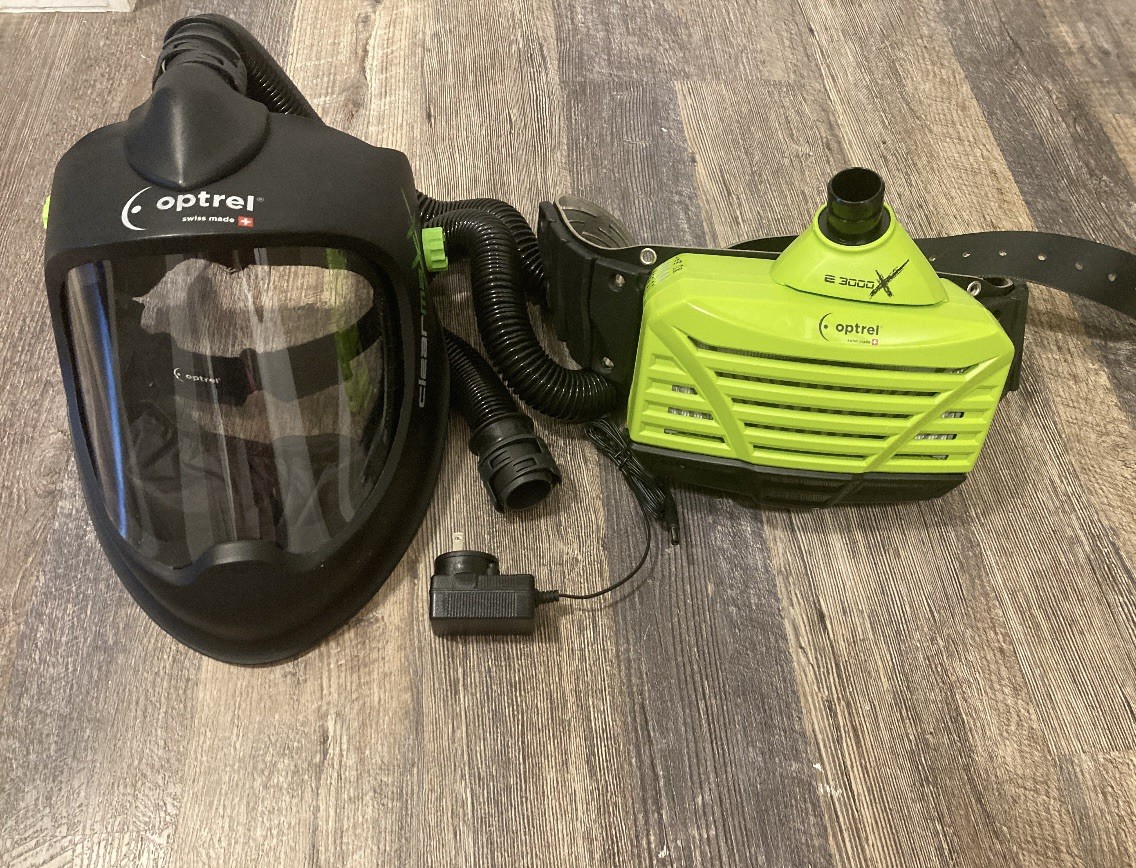Optrel E3000x High Effic. Powered Air Purifying Respirator PAPR up to 18 hr batt