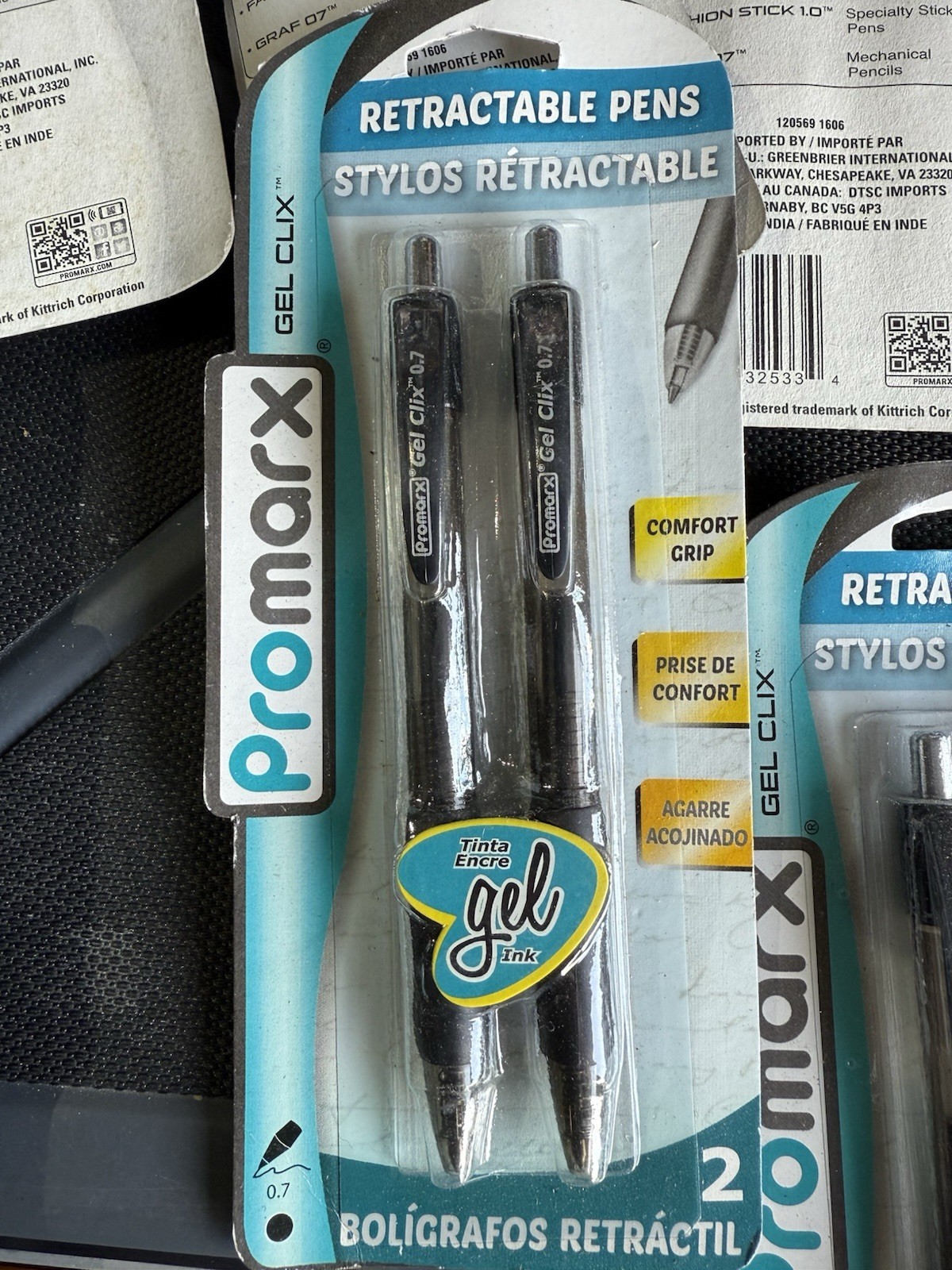 Promarx Retractable Pens 3-2pk Blue 3-2pk Black