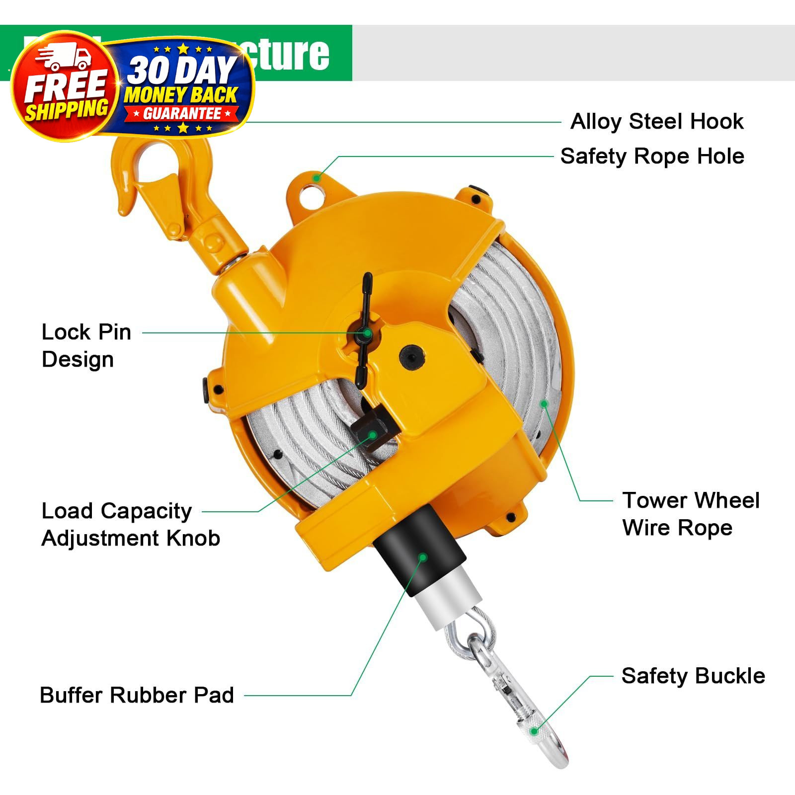 Spring Balancer 15~22kg(33~49lbs) 15~22kg(33~49lbs), Yellow