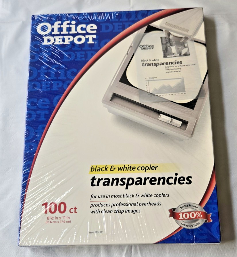 Offfice Depot Black & White Transparencies 100 Ct (8 1/2 x 11)