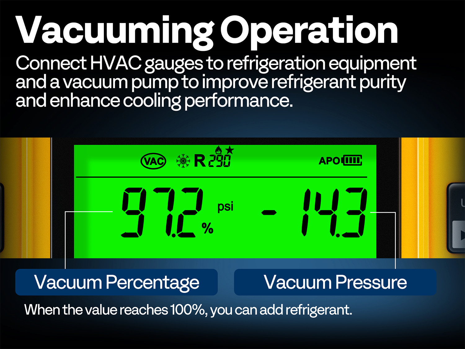 Refrigeration Digital AC Manifold Gauge Set 3 Way HVAC Gauges for R1234yf R134a