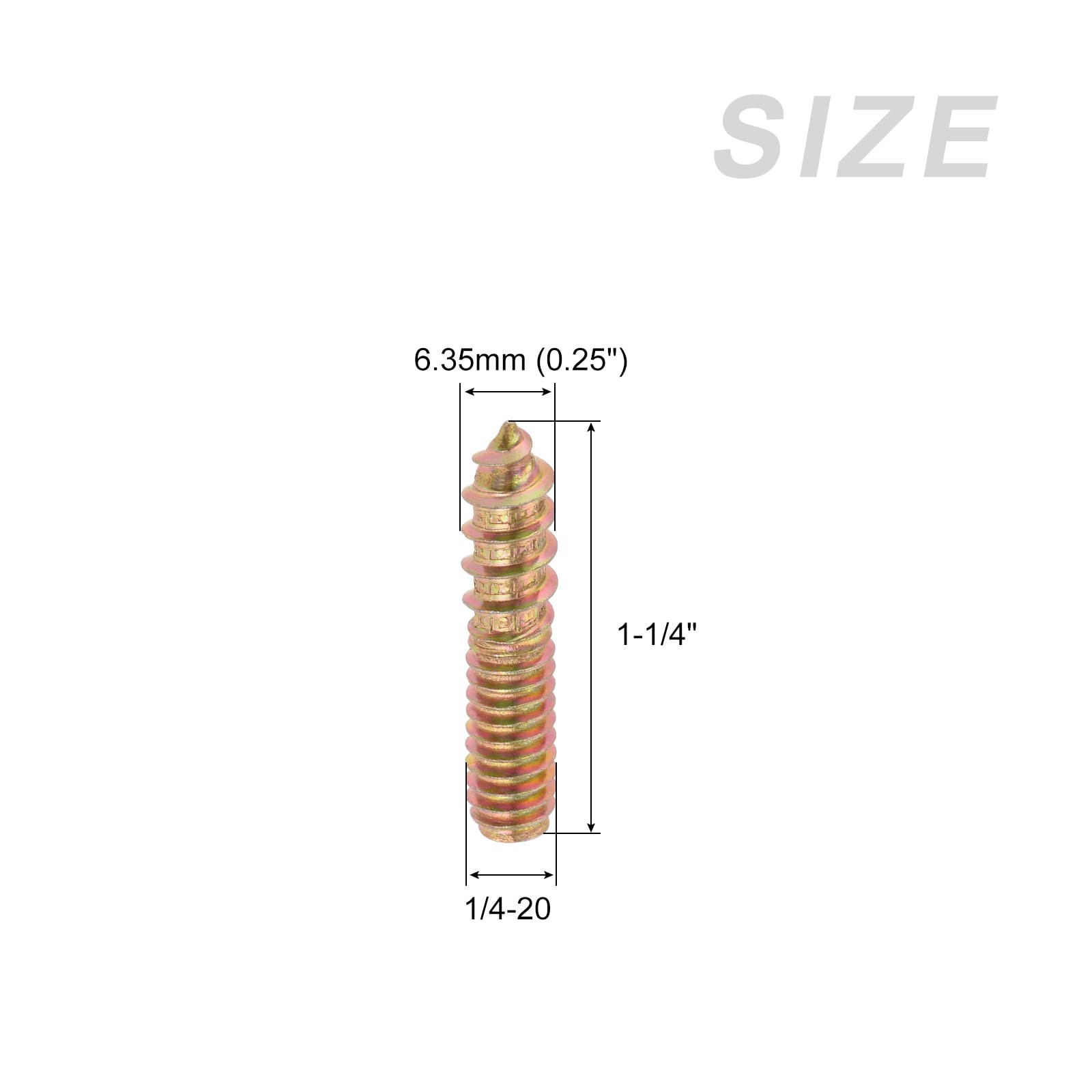 METALLIXITY Double Ended Screws (1/4-20 x 1-1/4 Inch) 1/4-20 x 1-1/4″, Brass