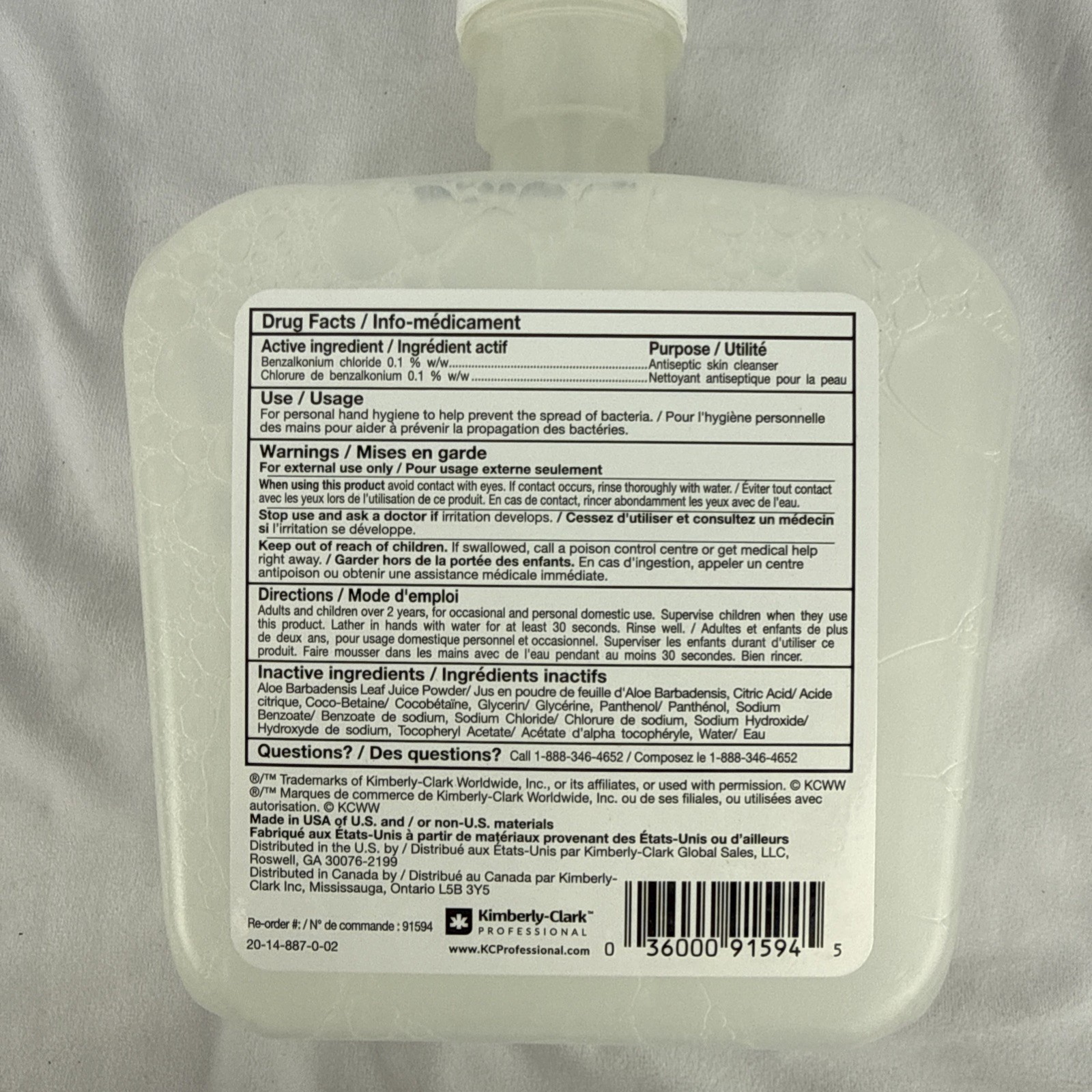 Scott 91594 Antimicrobial Foam Skin Cleanser 1.2L Exp. 01/28 Case of 2