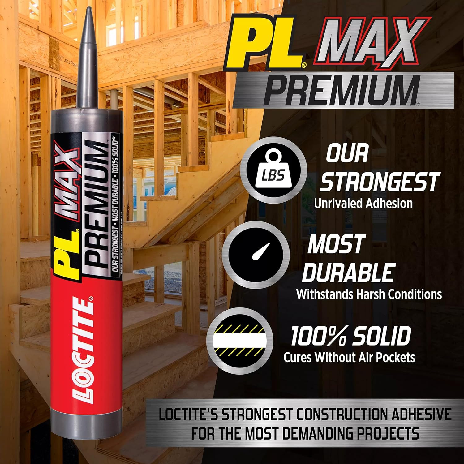PL Premium Max Construction Adhesive, Versatile Construction Glue for Wood, Conc