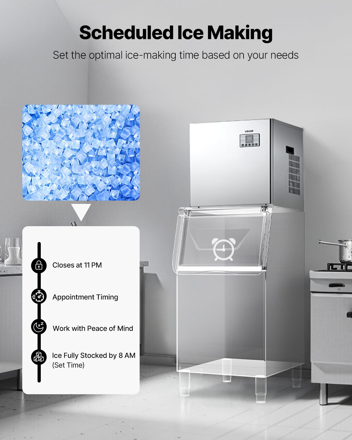 VEVOR Commercial Ice Maker Machine – Head 550 lbs/Day Self-Cleaning Ice Maker