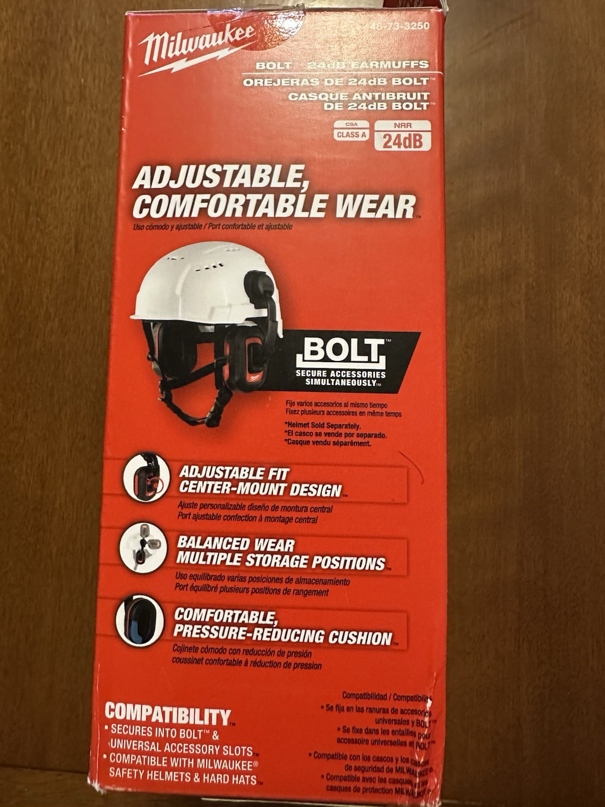 Milwaukee 48-73-3250 BOLT Earmuffs 24dB Helmet Hard Hat Hearing Protection NEW