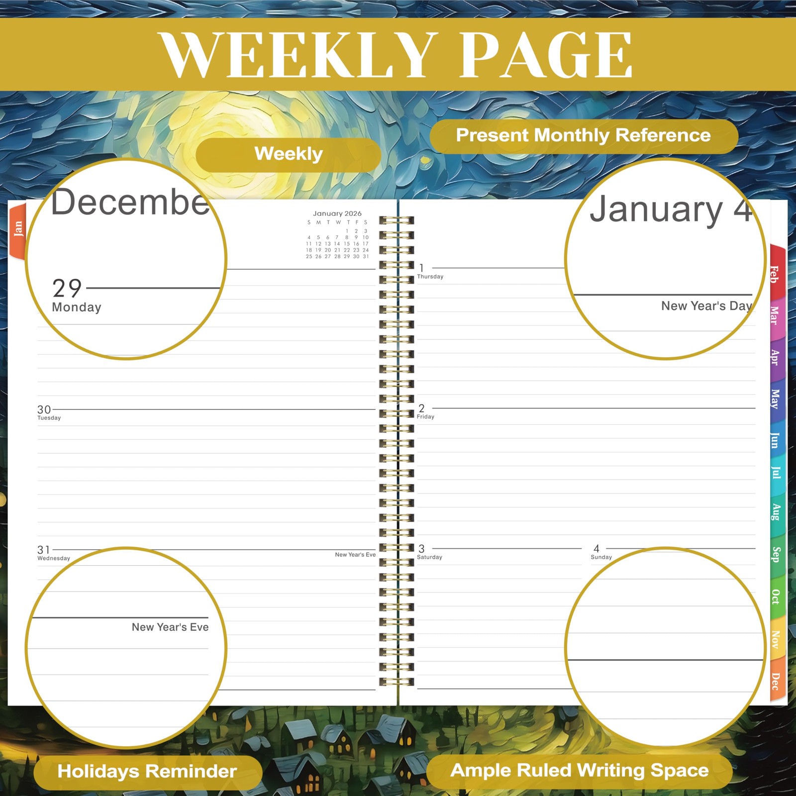 2026 Planner – 2026 Planner Weekly and Monthly, Planner 2026, Jan 2026 – Dec